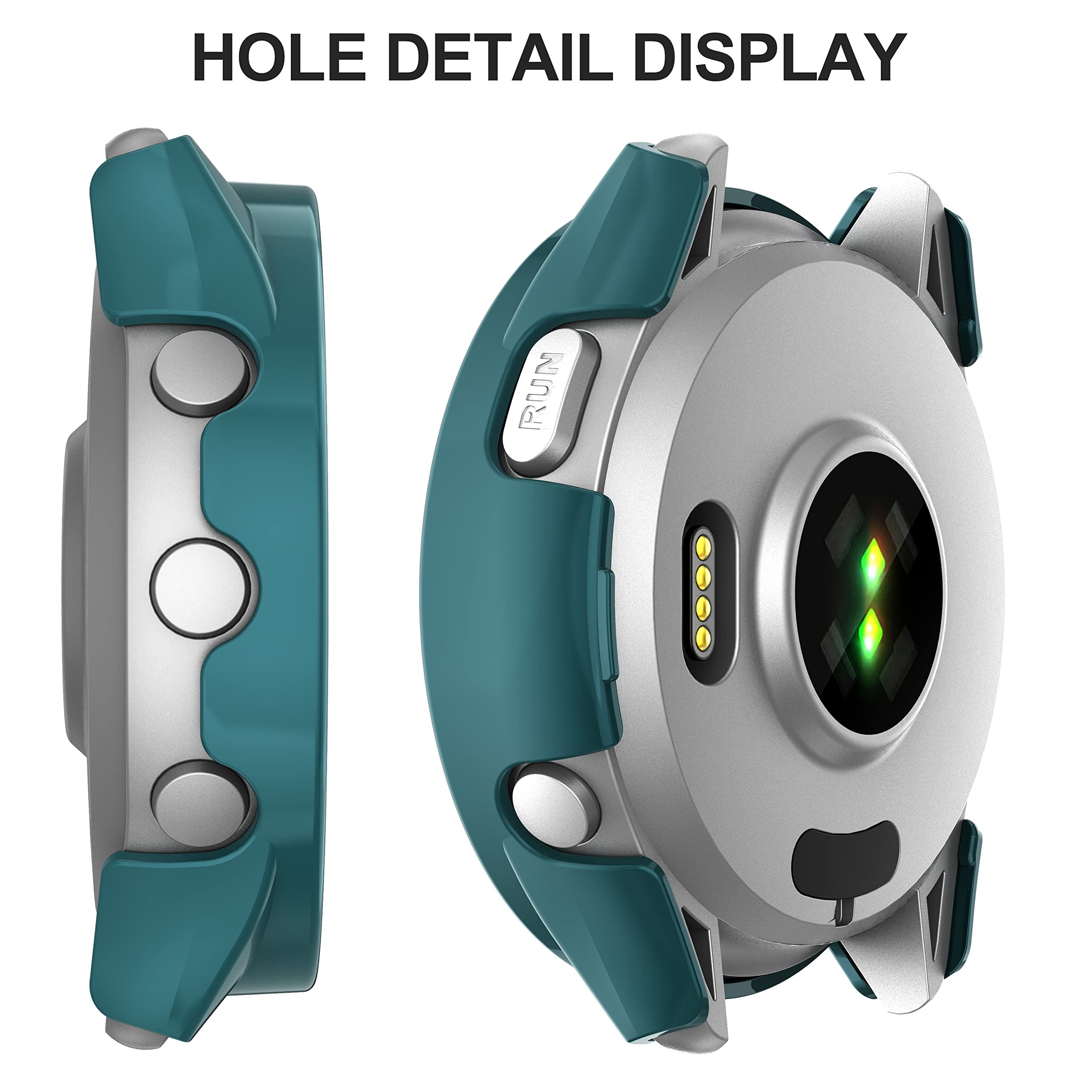 Suoman For Garmin Forerunner 265 Protector Case, For Garmin Forerunner 265 Smartwatch Ultra Thin Tempered Glass Full Coverage Ca