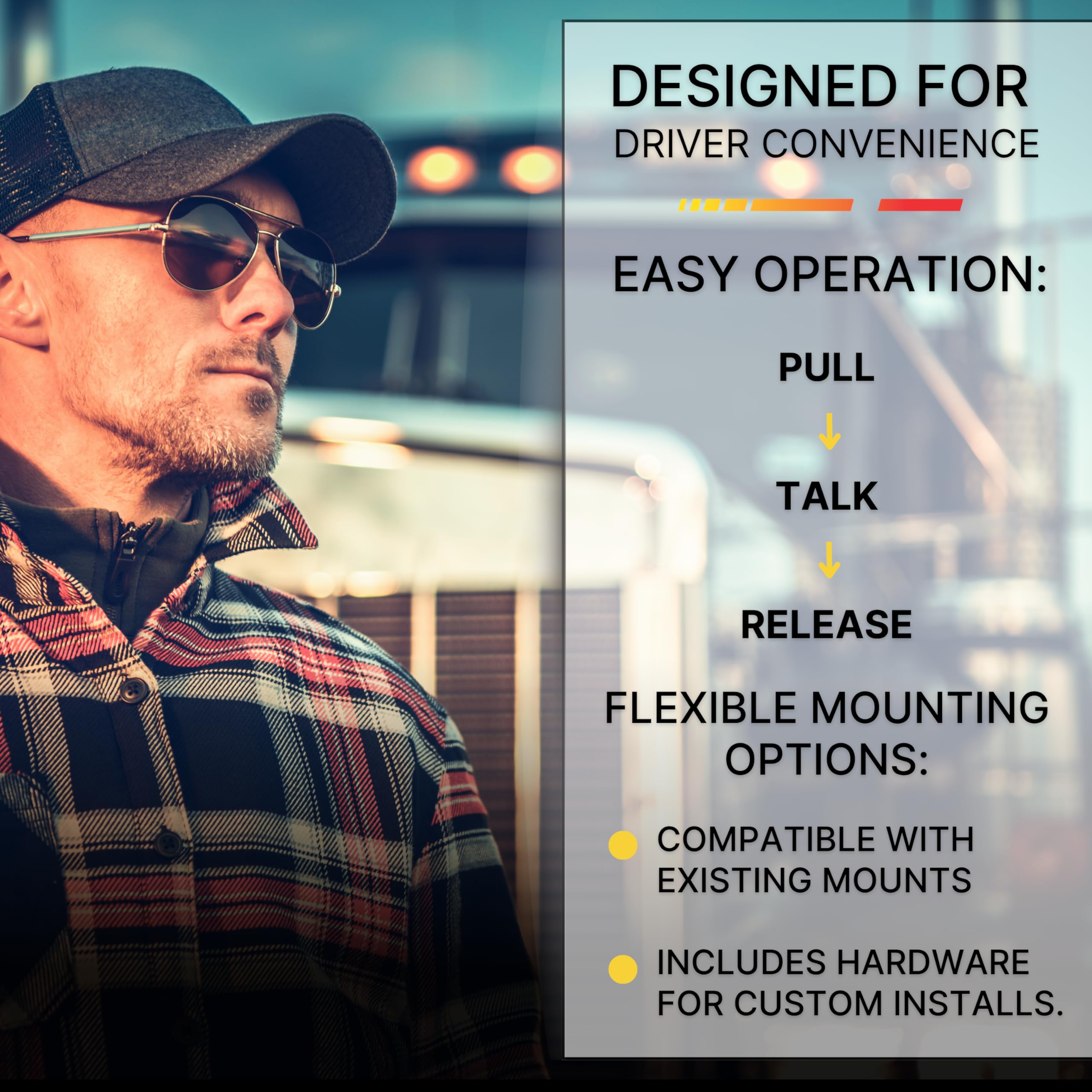 Gear Keeper Cb Radio Microphone Keeper - Retractable Mic Holder With Heavy Duty Snap Clip Mount For Truck Radio - Cb Radio Acces