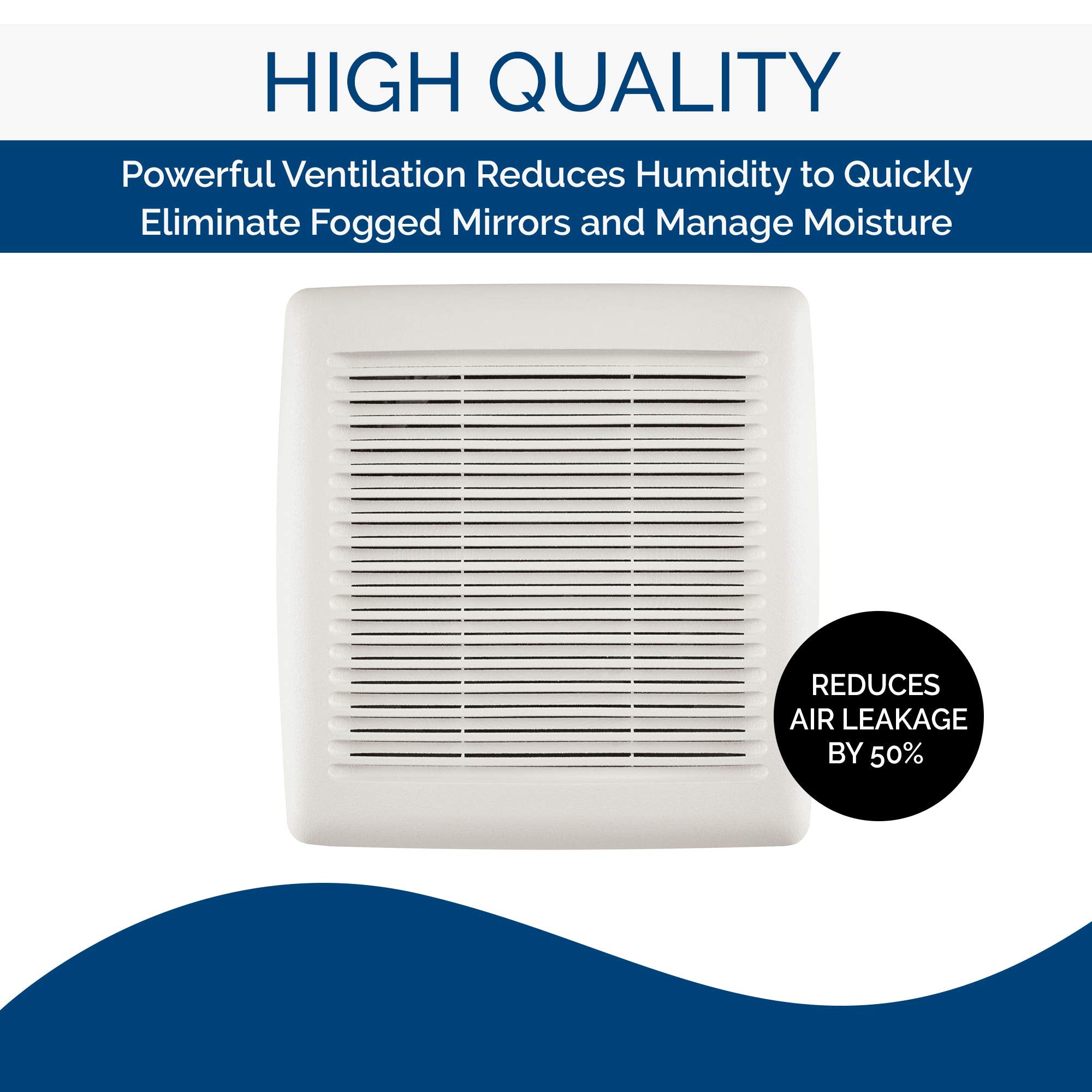 Broan Nutone Ae50110Dc Flex Dc Series Energy Star Certified Bathroom Ventilation Fan, Medium, White