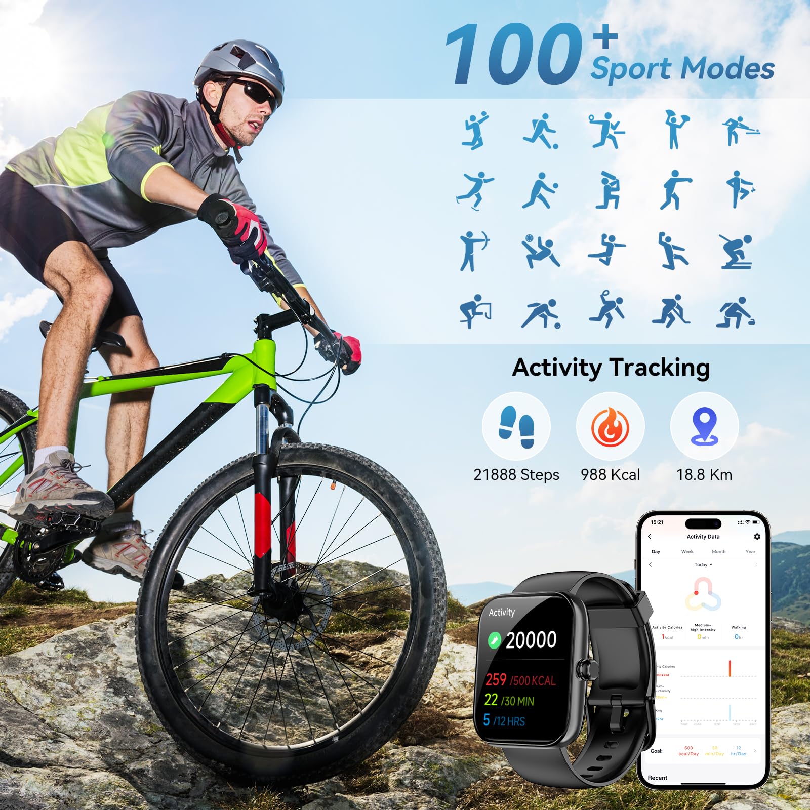 Smart Watch For Men Women Alexa Built-In, 1.83 '' Hd Fitness Tracker Touchscreen With Call Function, Ip68 Waterproof, 120+ Sport