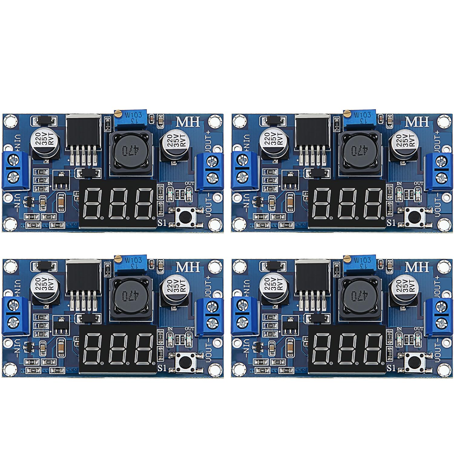 4 Pieces Adjustable Lm2596S Dc Dc Buck Converter Reduced Voltage Regulator Power Module 36V 24V 12V To 5V 2A Voltage Stabilizer