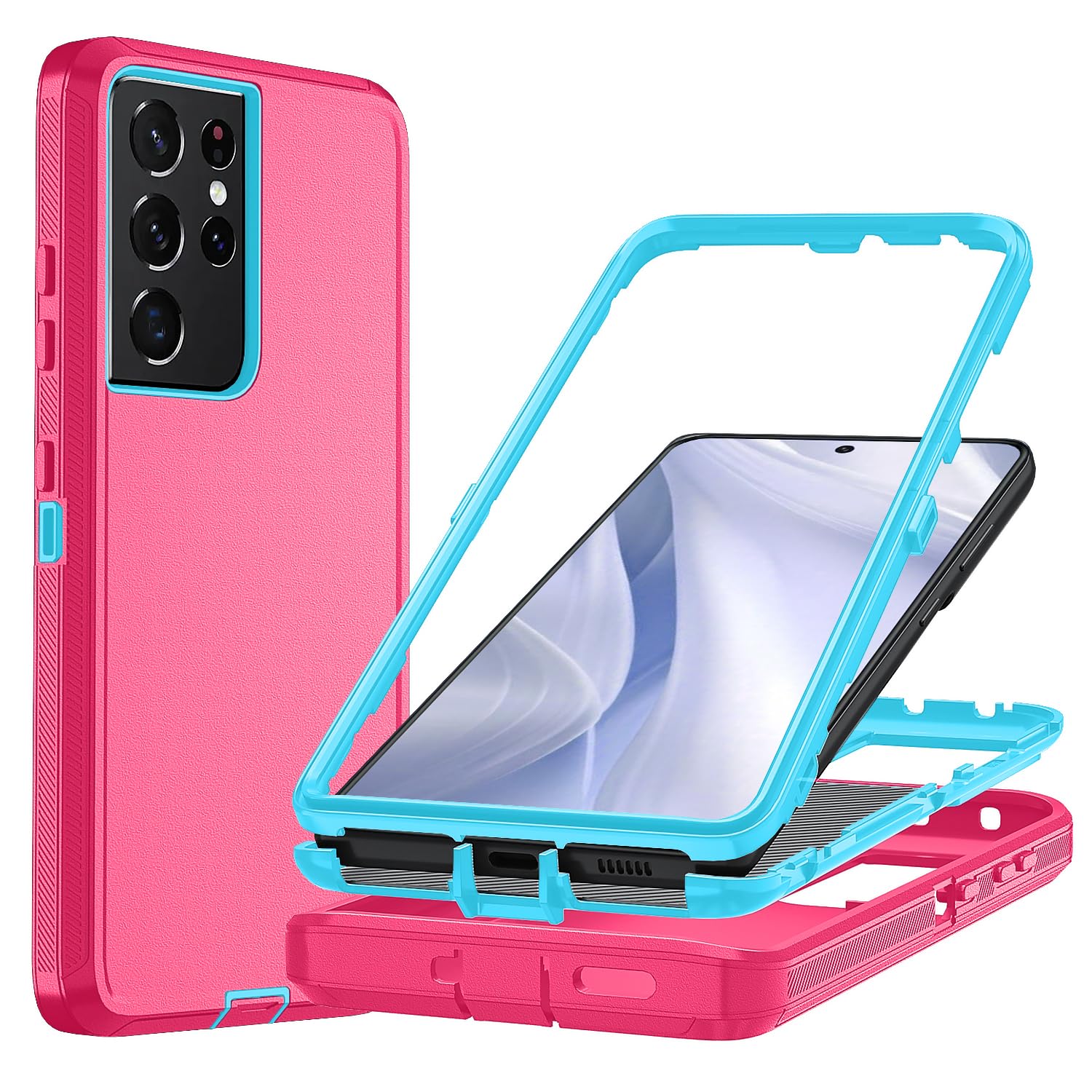 Ylzhe for Galaxy S21 Ultra Case,[No Screen Protector] 3 Layer Rugged Durable Case for Galaxy S21 Ultra 5G Case,Military Grade Dr
