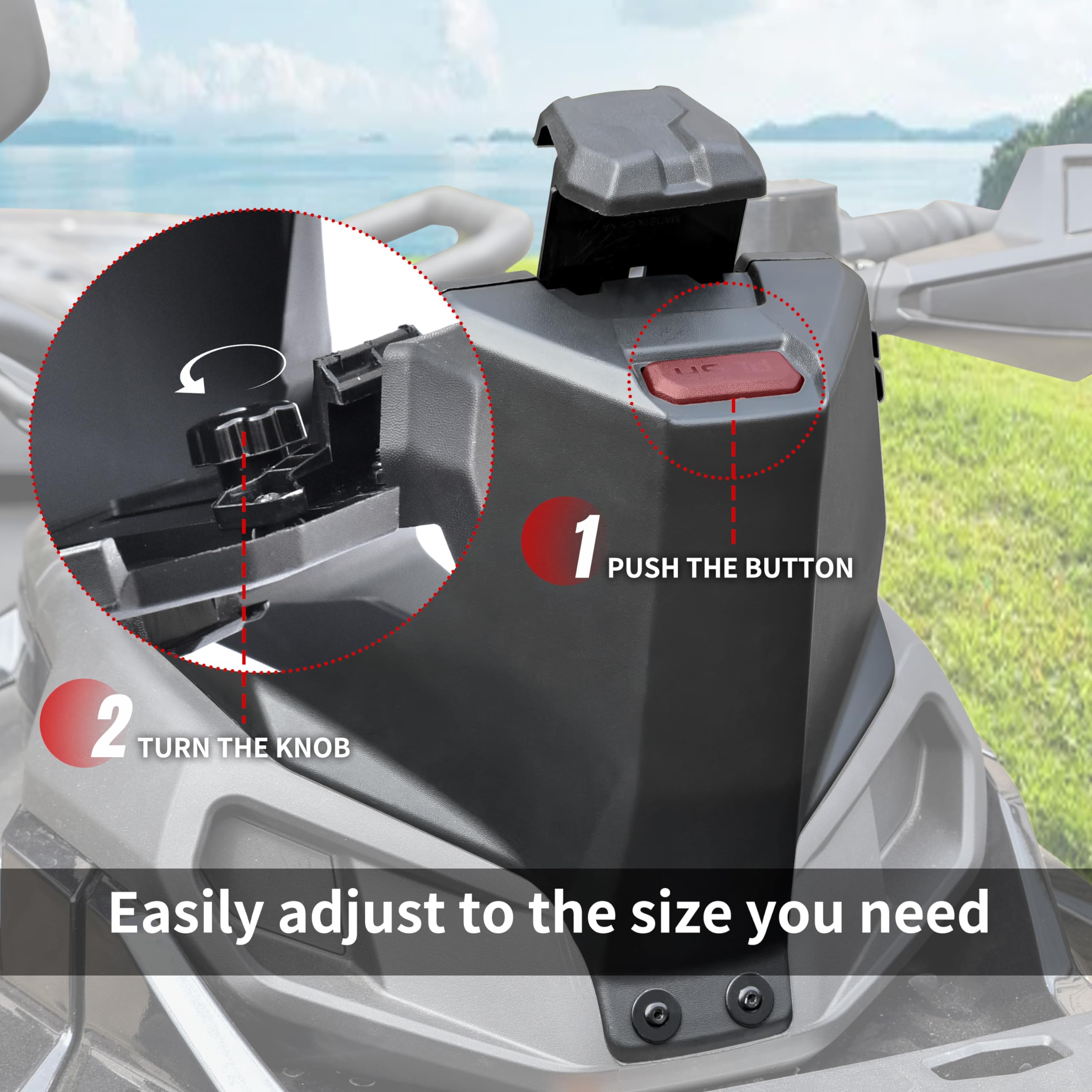 SAUTVS Electronic Device Holder for Can-Am Outlander 500/650/800/1000 L MAX, Black, High Density Polyethylene, Model ZP-YJ-030603-035