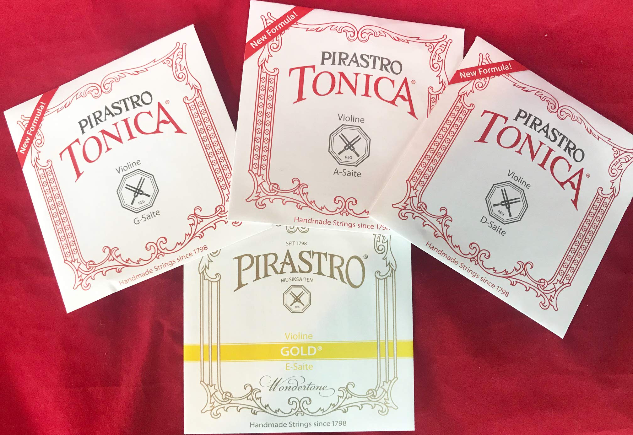 Tonica Violin Strings Set With Gold Label E Strings Ball E 4/4 Size