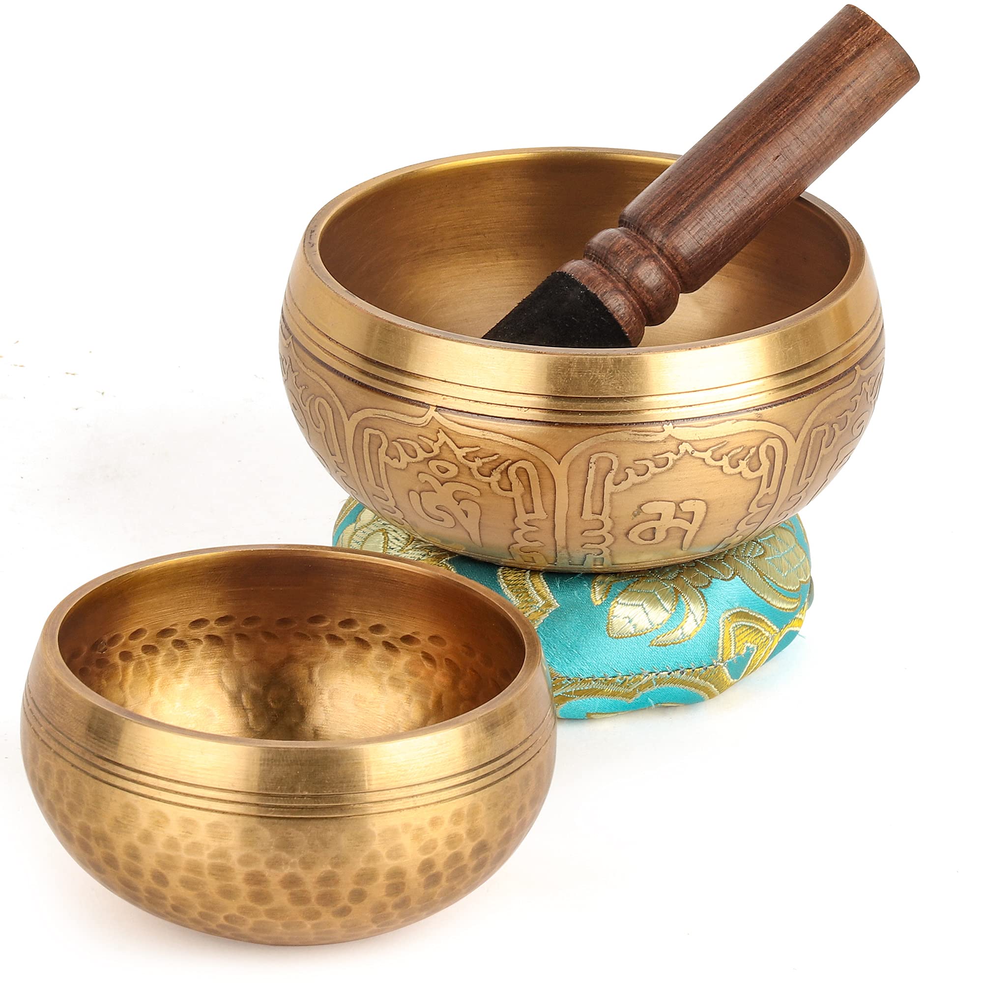 Relaehih 2Pack Tibetan Singing Bowls Set 100% Handmade In Nepal Sound Bowl Meditation Set For Meditation, Yoga, Chakra, Meditati