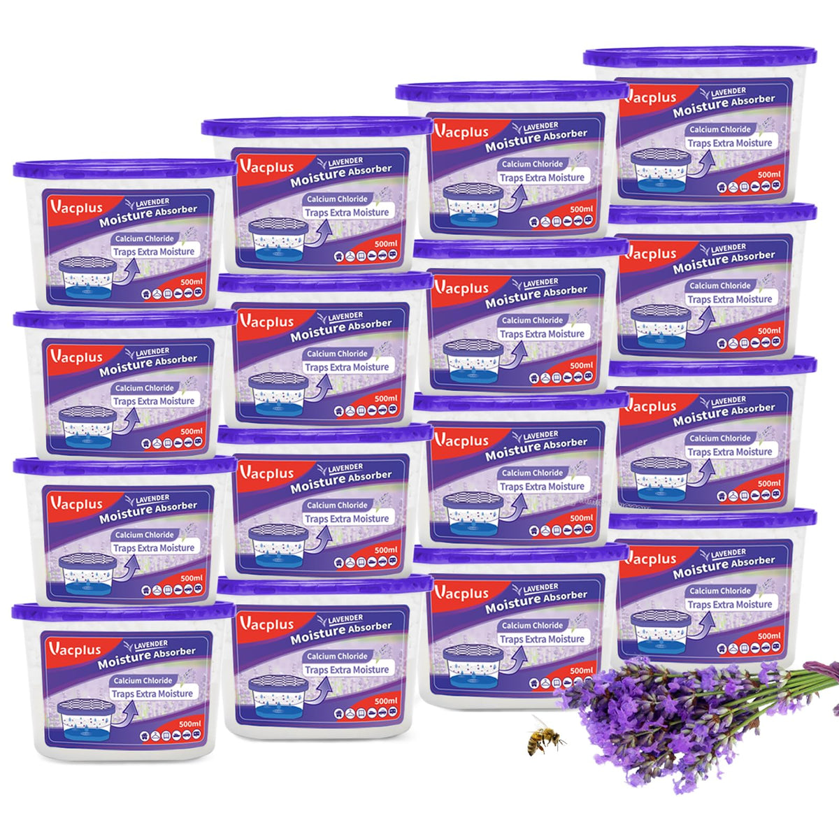 Vacplus Moisture Absorbers 16 Pack, 10.5 Oz, Humidity Absorber Boxes Attracts Extra Moisture From Your Bathroom, Closet, Kitchen