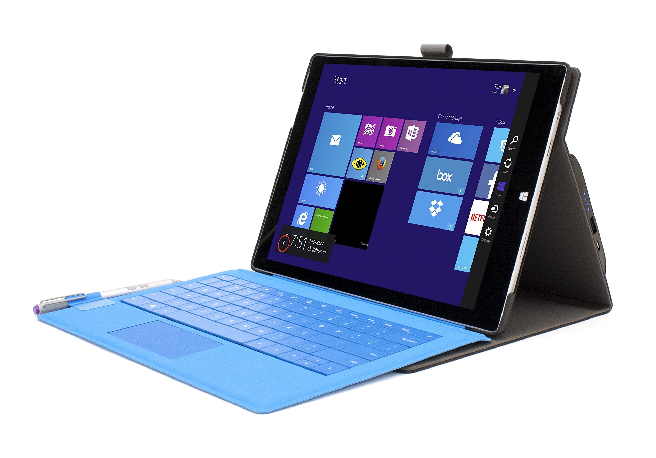 M Edge International Surface 3 Sneak Power Charging Folio Case (Ms3 Skp Lb B)