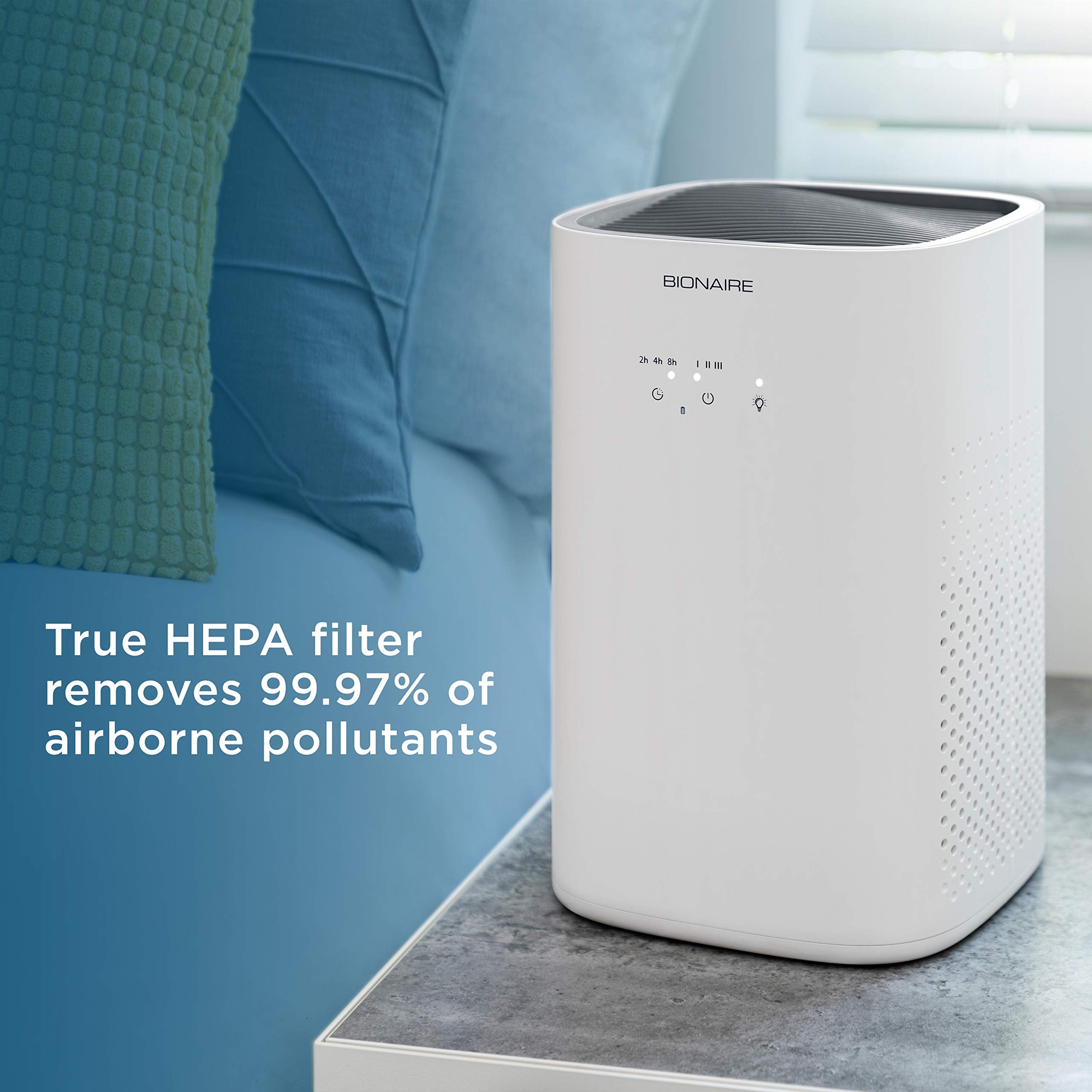 Bionaire True Hepa 360 Air Purifier For Medium Rooms, Air Filter For Allergens, Pets, And Dust With Quiet Setting And Night Ligh
