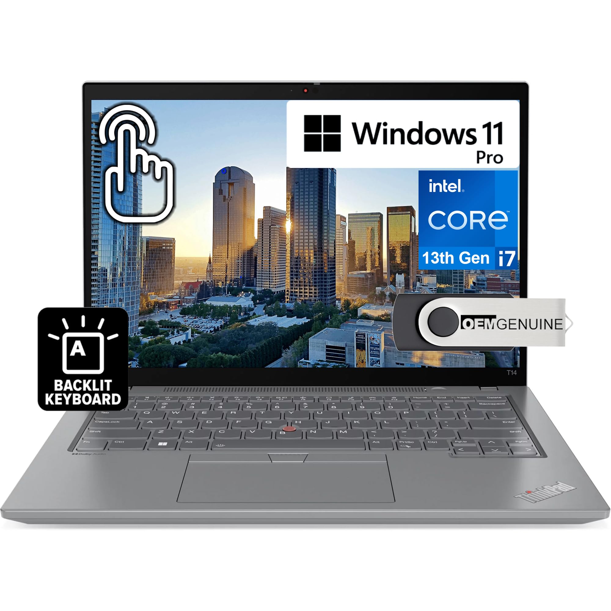 Lenovo ThinkPad T14 Gen 4 14 Notebook - WUXGA - 1920 x 1200 - Intel Core i7 13th Gen i7-1355U Deca-core (10 Core) - 32 GB Total 