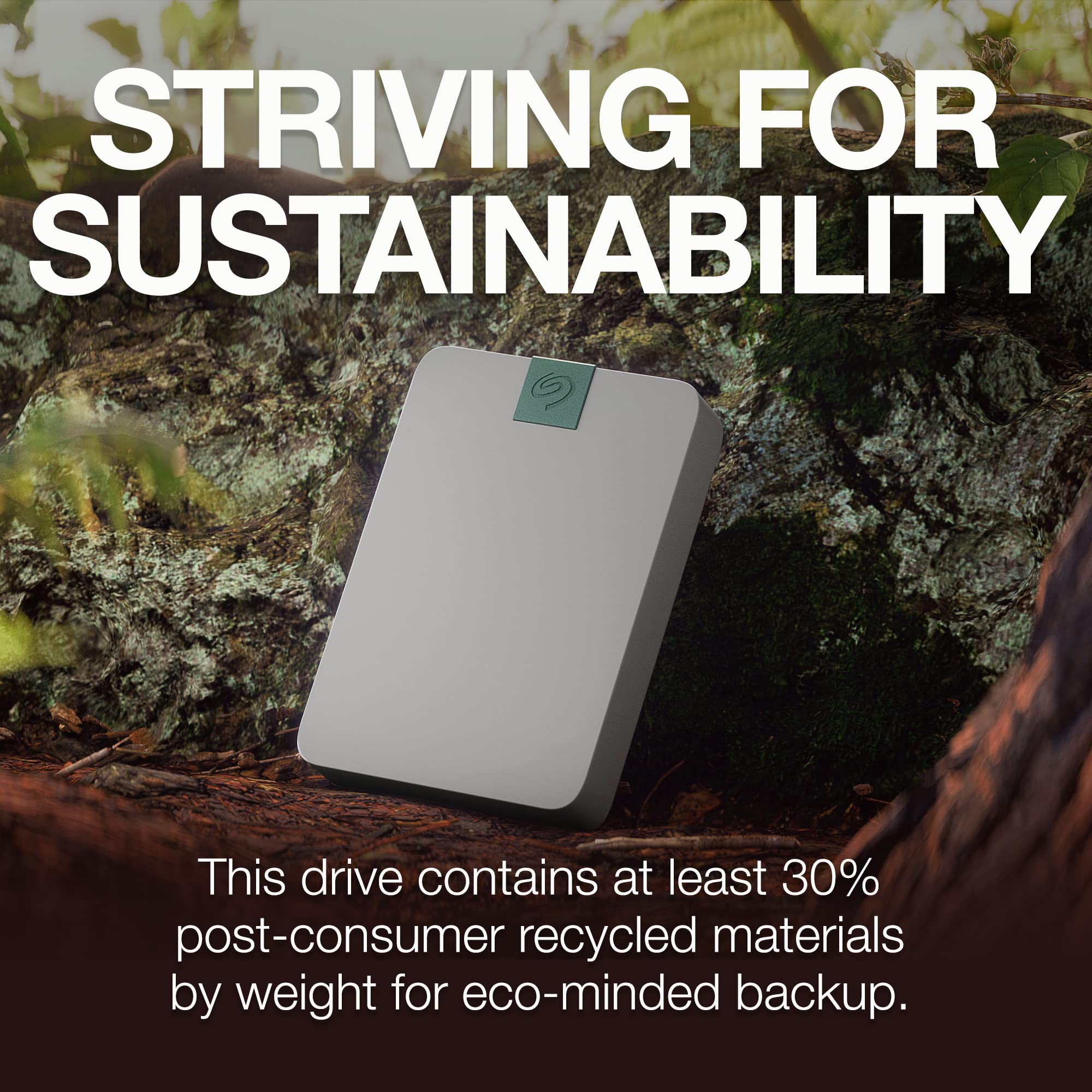 Seagate Ultra Touch Hdd 5Tb External Hard Drive - 15Mm, Pebble Grey, Post-Consumer Recycled Material, And Mylio, Rescue Services
