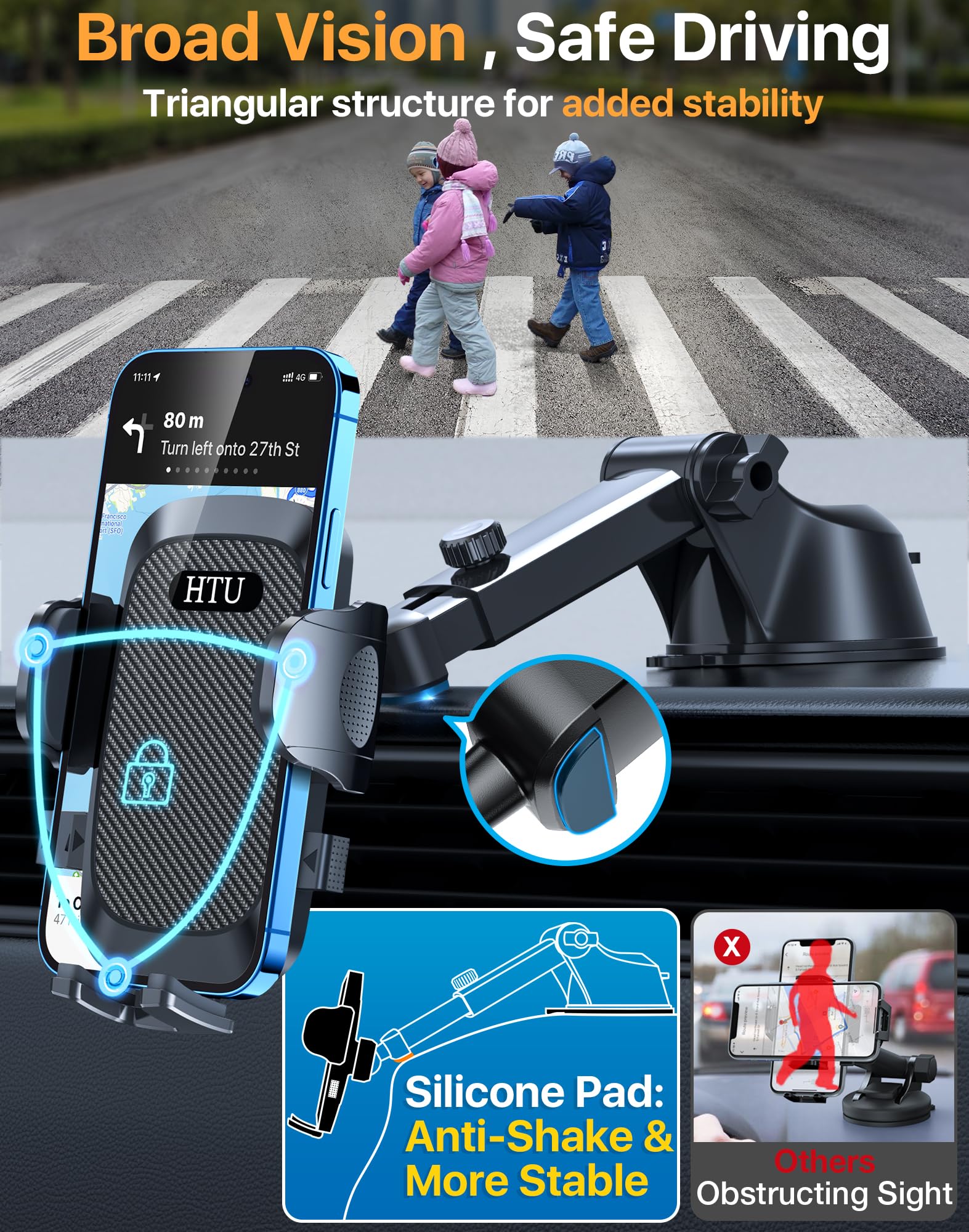 2025 Ultimate Car Phone Holder?80+Lbs Strongest Suction & Military-Grade? Universal Cell Phone Holder Truck Car Mount For Dashbo
