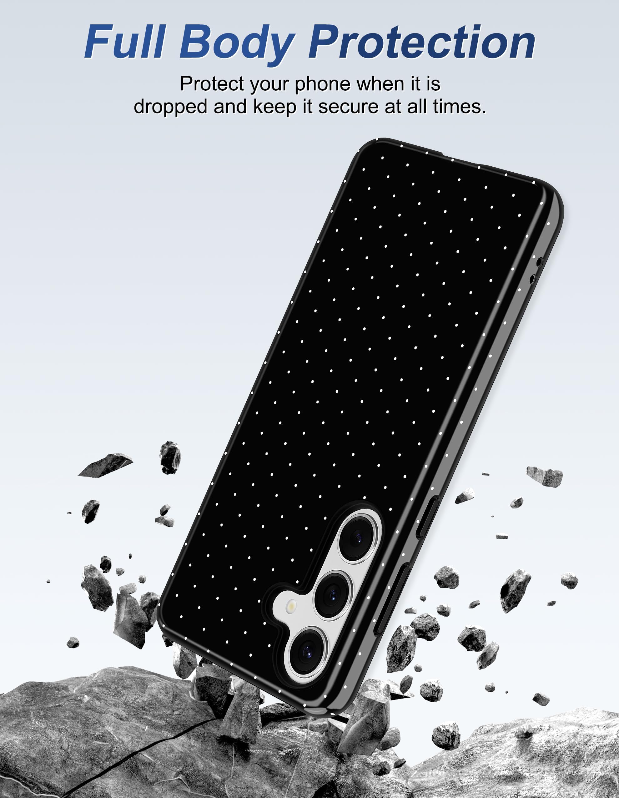 Aitipy Compatible With Magsafe Polka Dot Phone Case For Samsung Galaxy S25, Cute Aesthetic Polka Dot Magnetic Soft Tpu And Hard