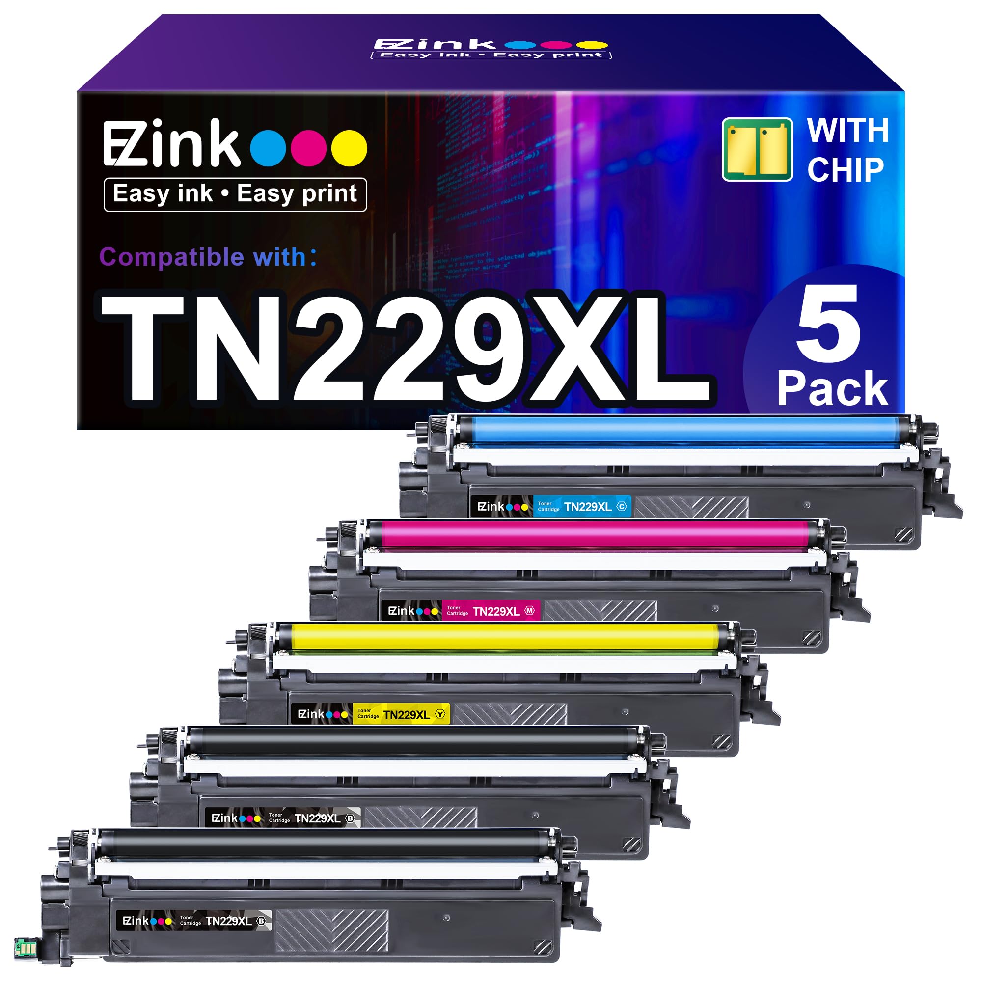 E Z Ink Compatible Tn229Xl Toner Cartridges Replacement For Brother Tn229Xl Tn 229Xl Tn229 Xl To Use With Mfc L3720Cdw Mfc L3780