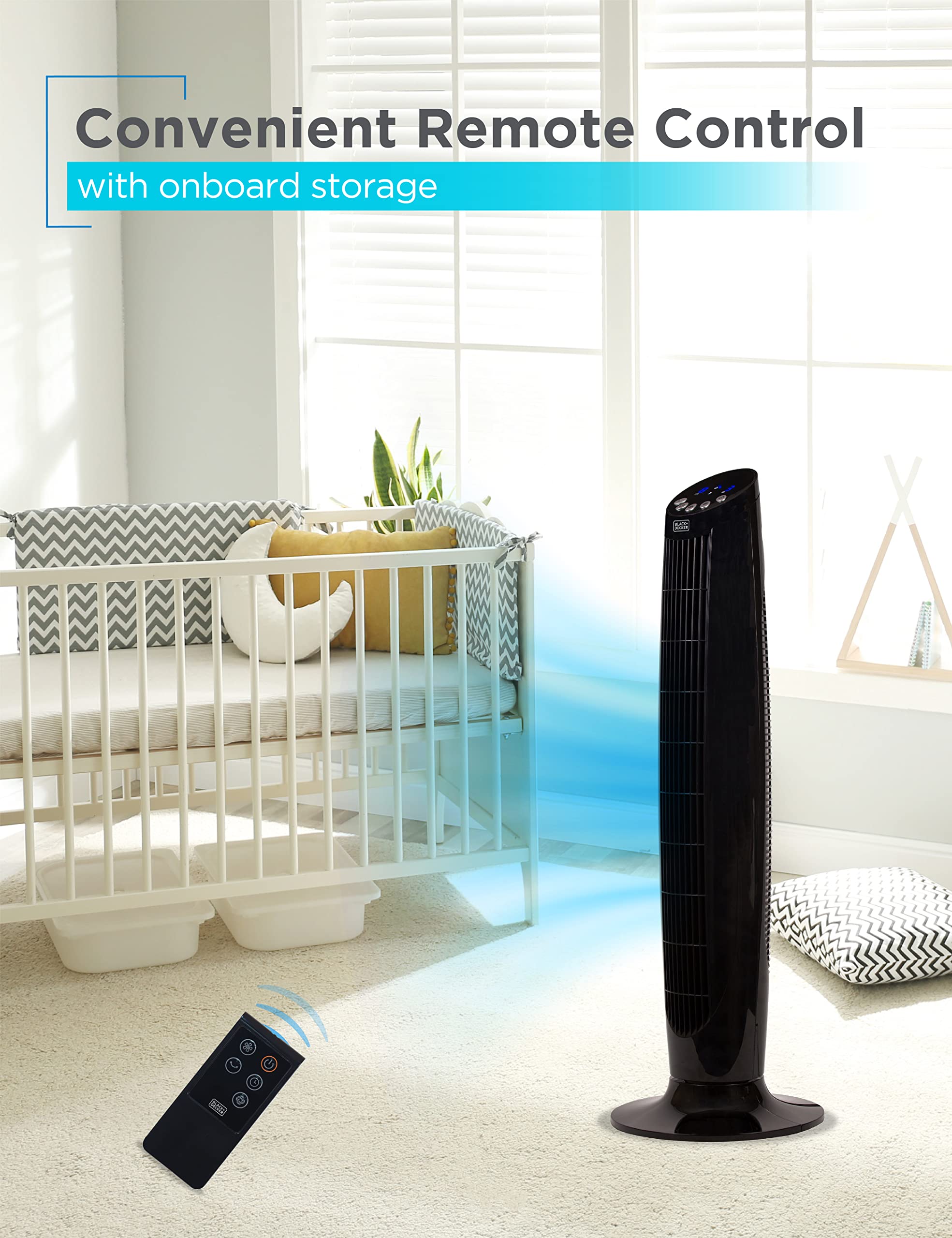 Black+Decker Bftr36B 36 In. Quiet Digital Tower Fan With Remote