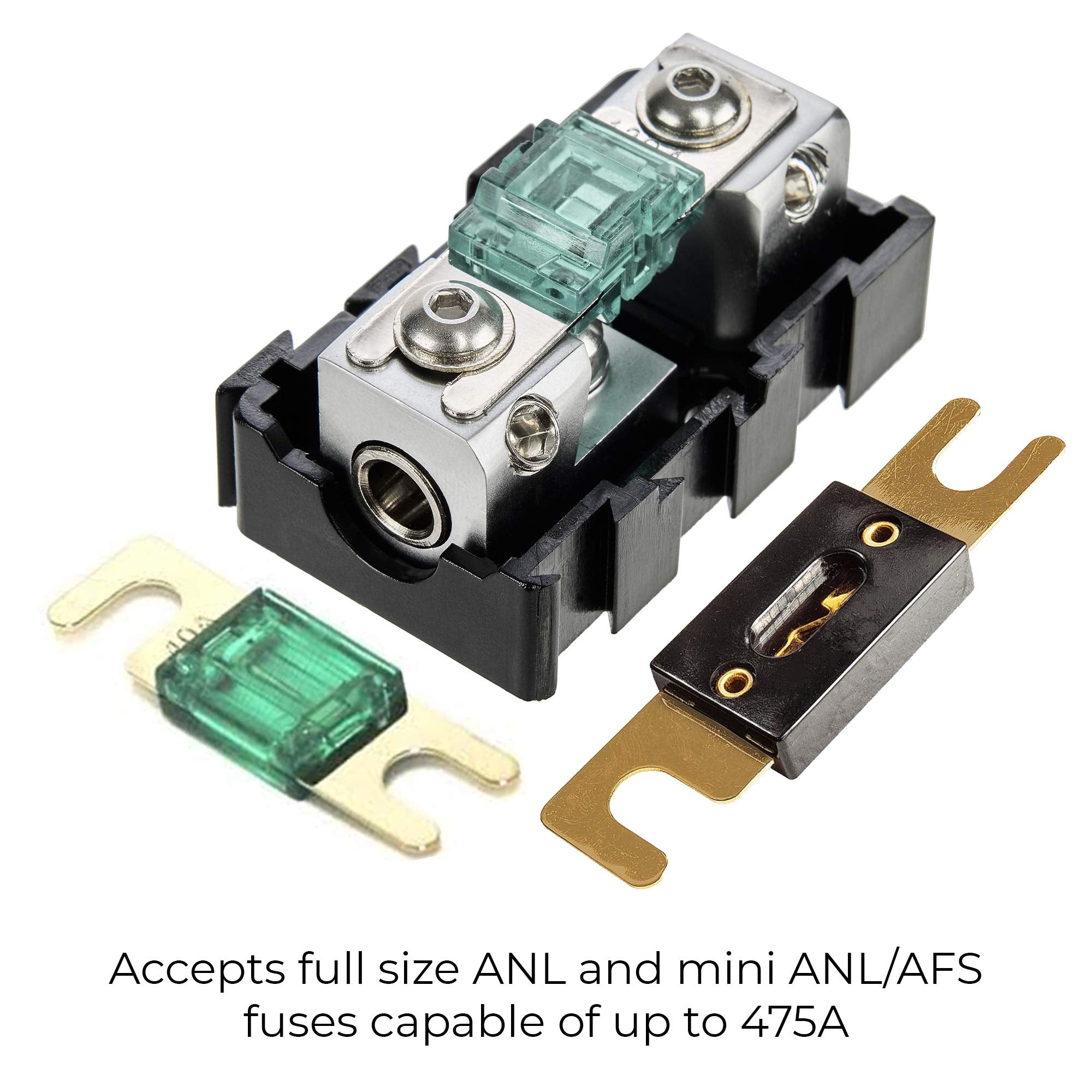 Nvx Xfmmini 4/8 Gauge Awg Mini Anl/Manl/Afs Modular Linkable In Ine Fuse Holder For Car Audio And Marine Audio