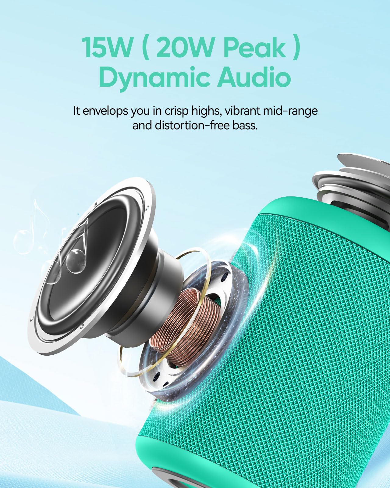 Portable Bluetooth Speaker With Lights,Powerful Crystal Clear Sound,Ipx5 Waterproof,All Day Playtime,Aux&Tf Card Input,Bluetooth