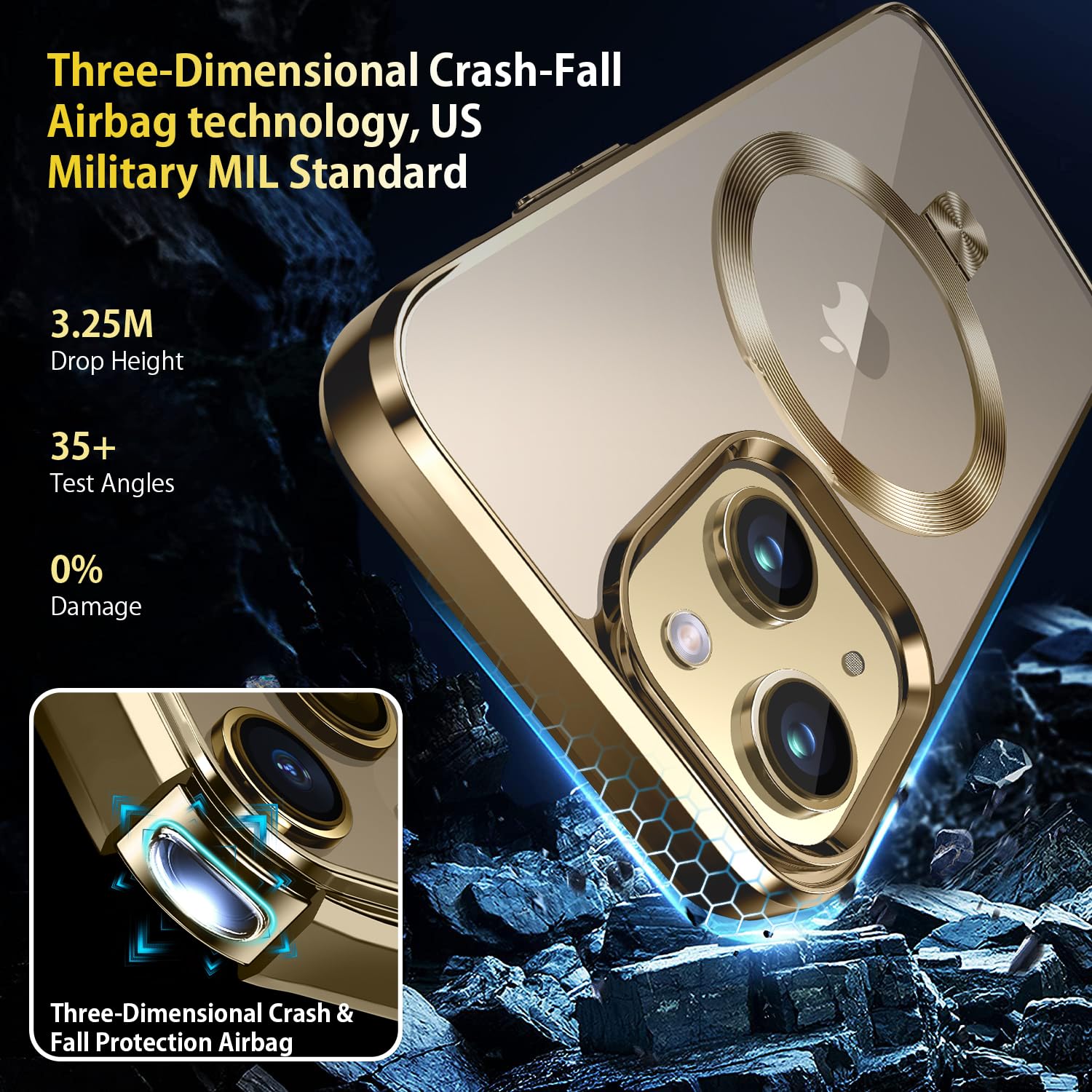 Tlikemiss [Cd Ring Compatible With Magsafe Invisible Stand] Magnetic For Iphone 13 Mini Case, [Electroplated Bumper Non Yellowin