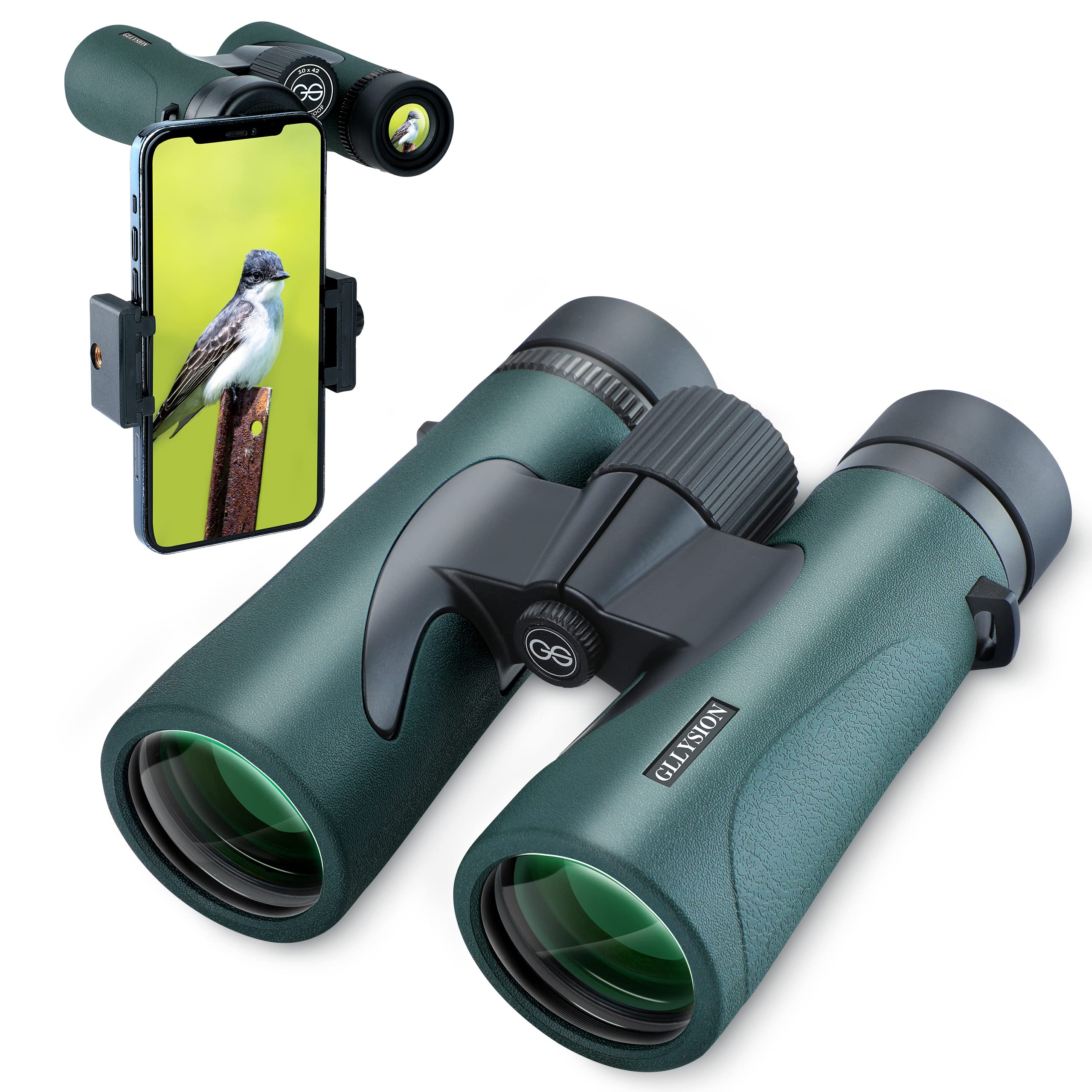10X42 Professional Hd Binoculars For Adults With Phone Adapter, High Power Binoculars With Bak4 Prisms, Super Bright Lightweight