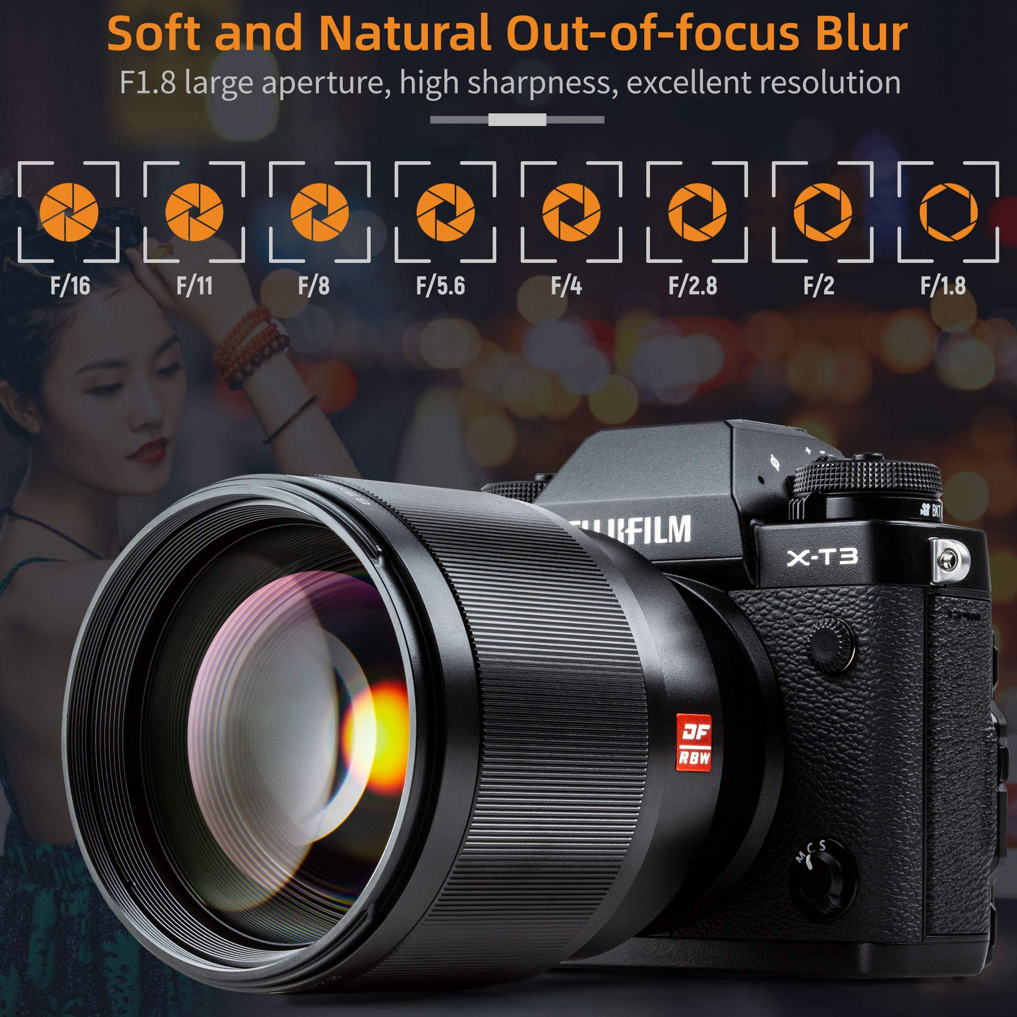 Viltrox 85Mm F1.8 Mark Ii For Fuji X Mount 85Mm Ii Lens Af Auto Lens Portrait Fixed Focus Lens For Fujifilm Fuji X Mount Camera