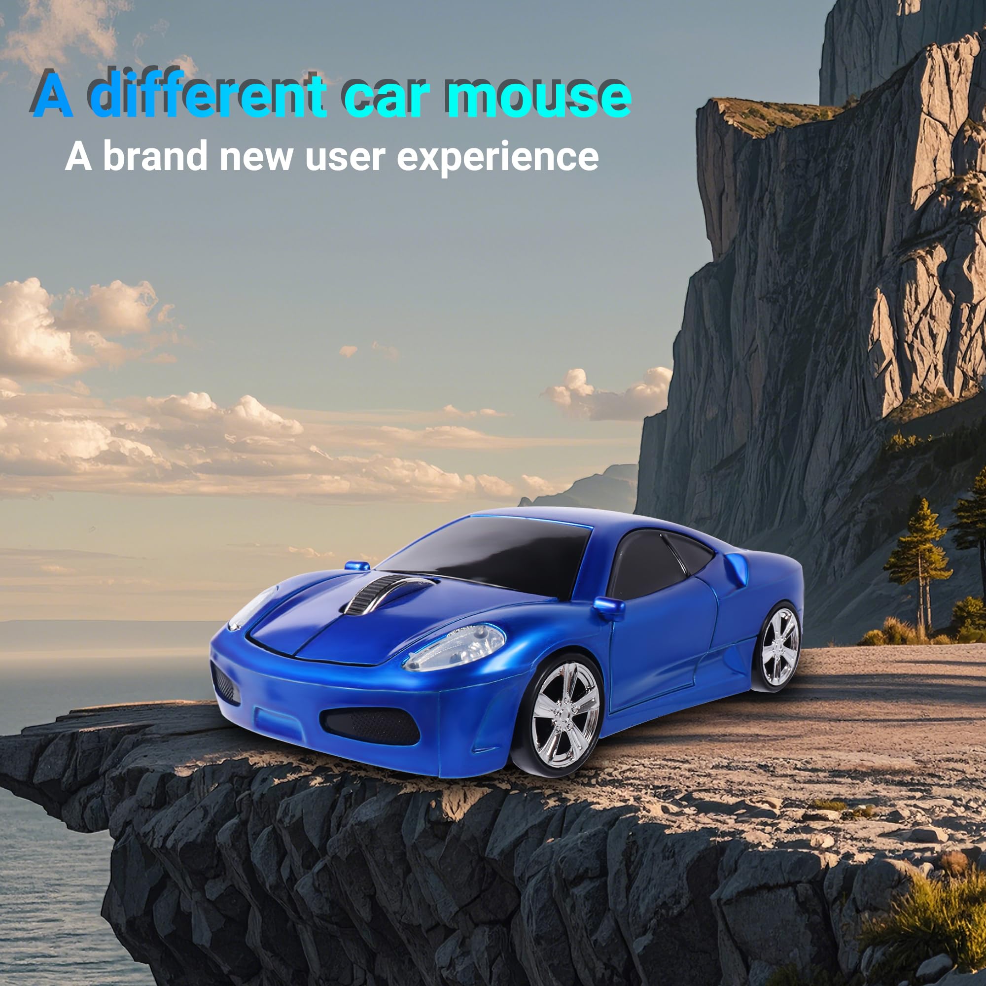 Elec Space Wireless Mouse, 2.4Ghz Cool Sport Car Shape Wireless Mouse Optical Cordless Mice With Usb Receiver For Pc Laptop Comp