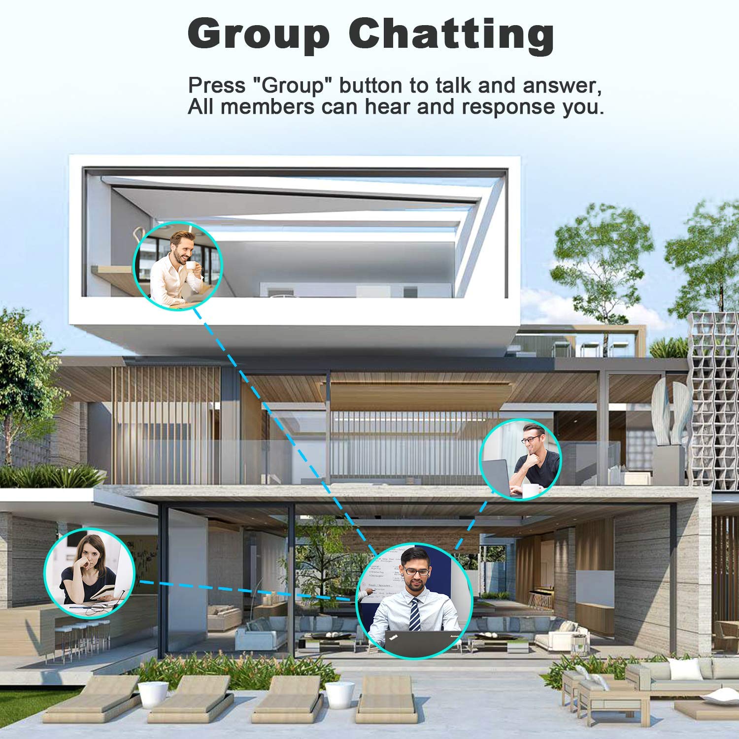 Intercoms Wireless For Home   10 Channel 3 Privacy Code Wireless Intercom System For Home House Business Office   Glconn 1.1 Mil