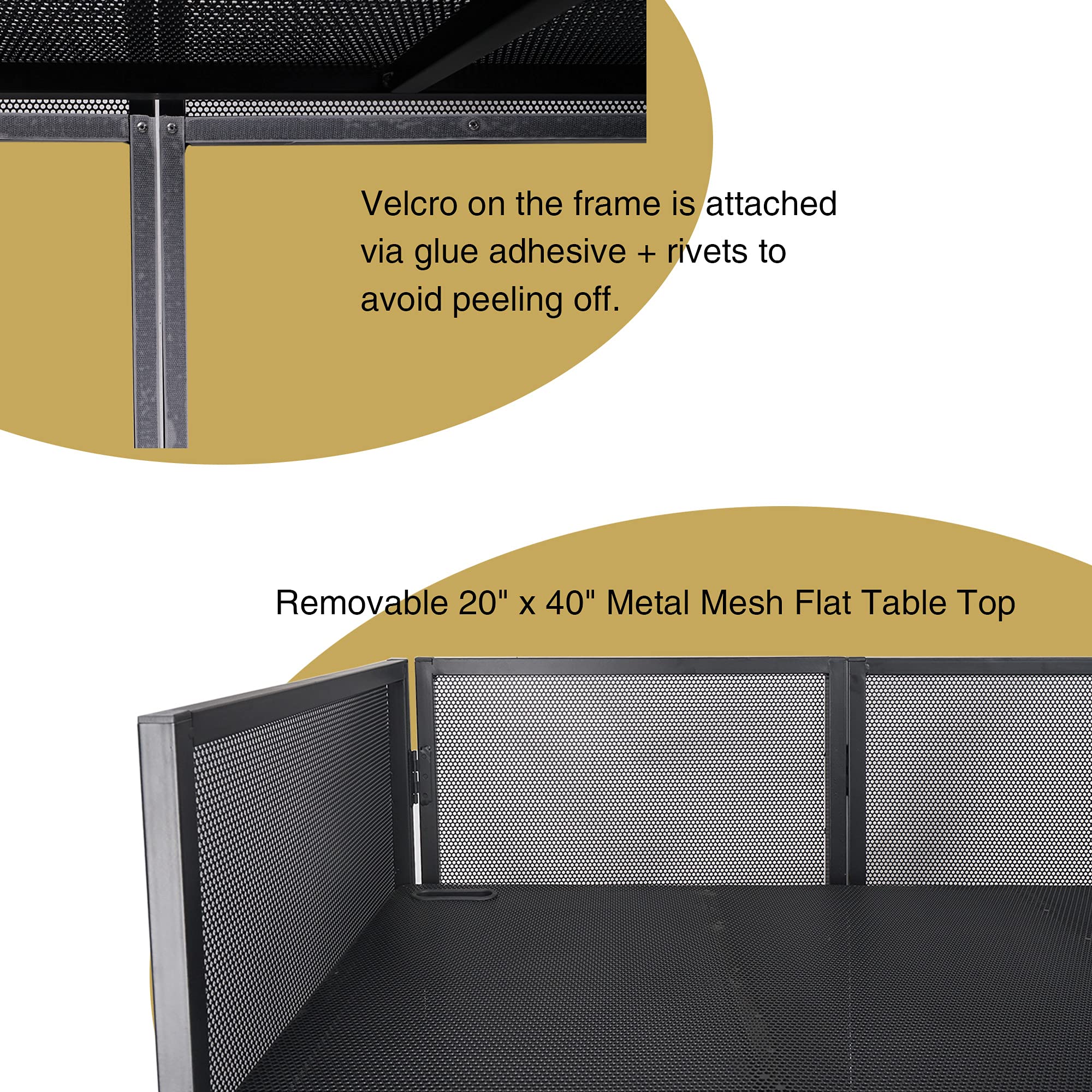 Sound Town Professional Dj Facade Booth With 20 X 40 Flat Table Top, 180 Degree Hinges, Carry Bags, Black And White Scrim Panels (Stdjb 4020)