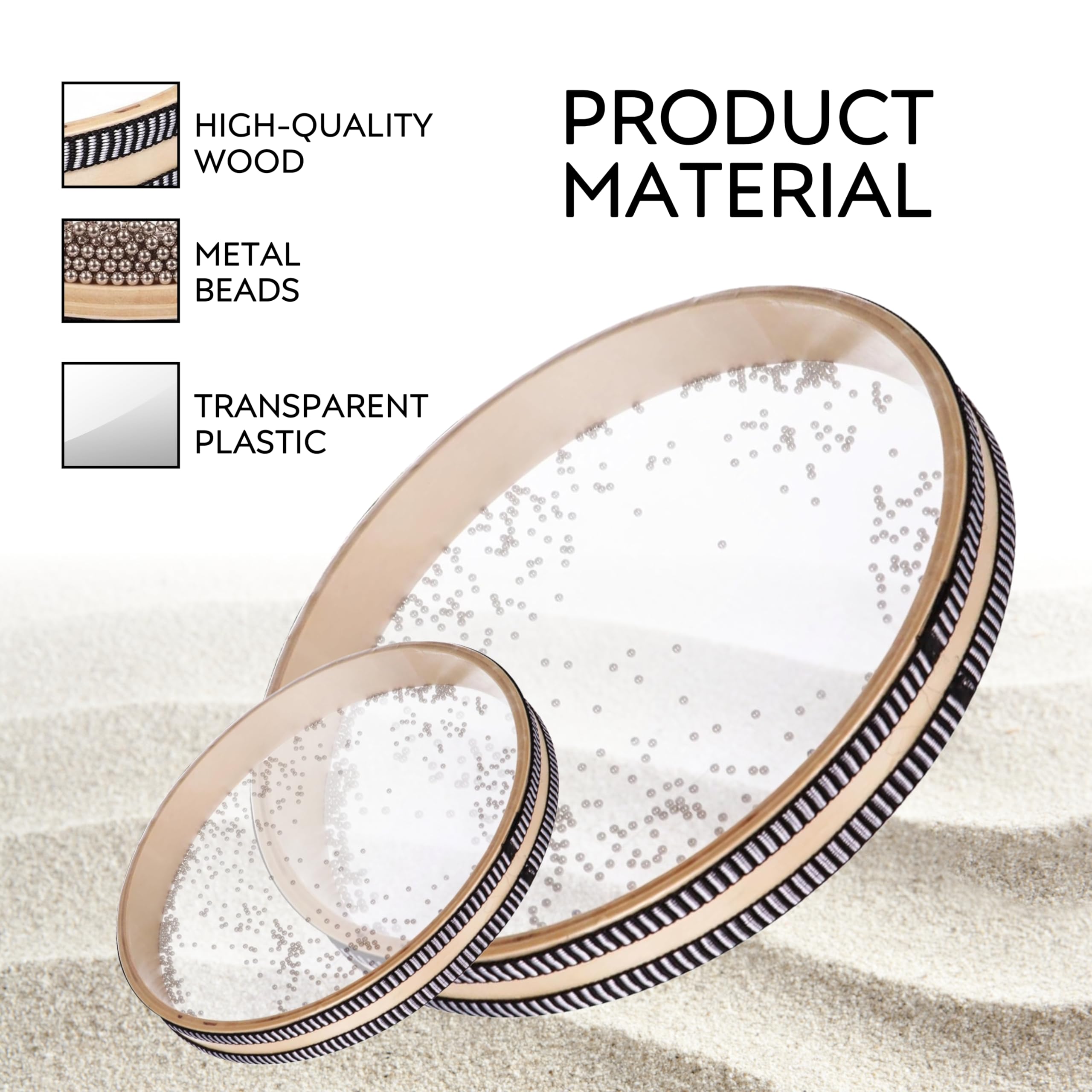 Pack Of 3 Sound Healing Instruments   Ocean Drums 12 Inch Ocean Sound Drum For Meditation 8 Inch Wave Drum For Relaxation 4 Inch