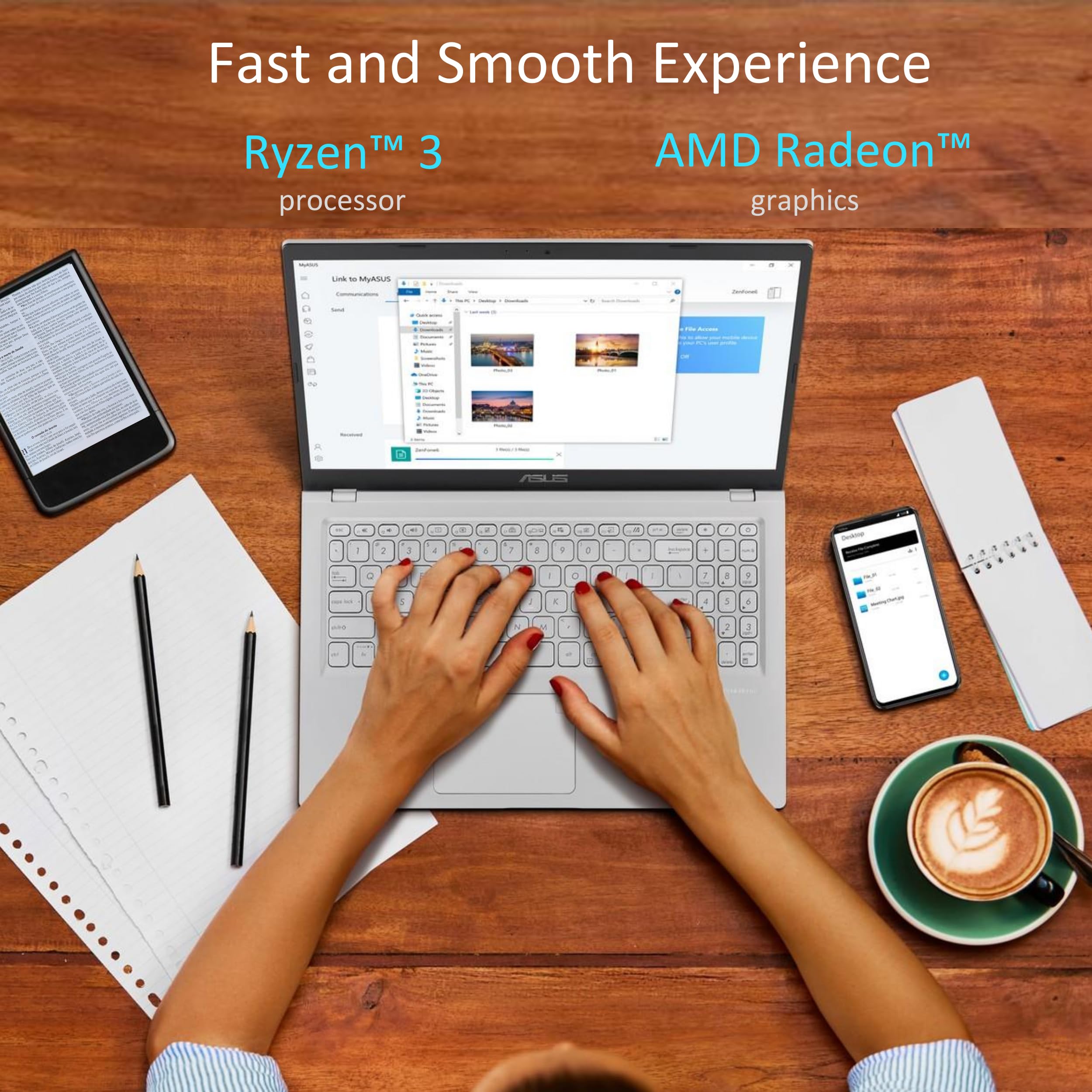 Asus Vivobook 15.6    Fhd Laptop, Amd Ryzen 3 3250U, 8Gb Ram, 128Gb Ssd, Windows 11 Home, Transparent Silver, M515Da-Ws33