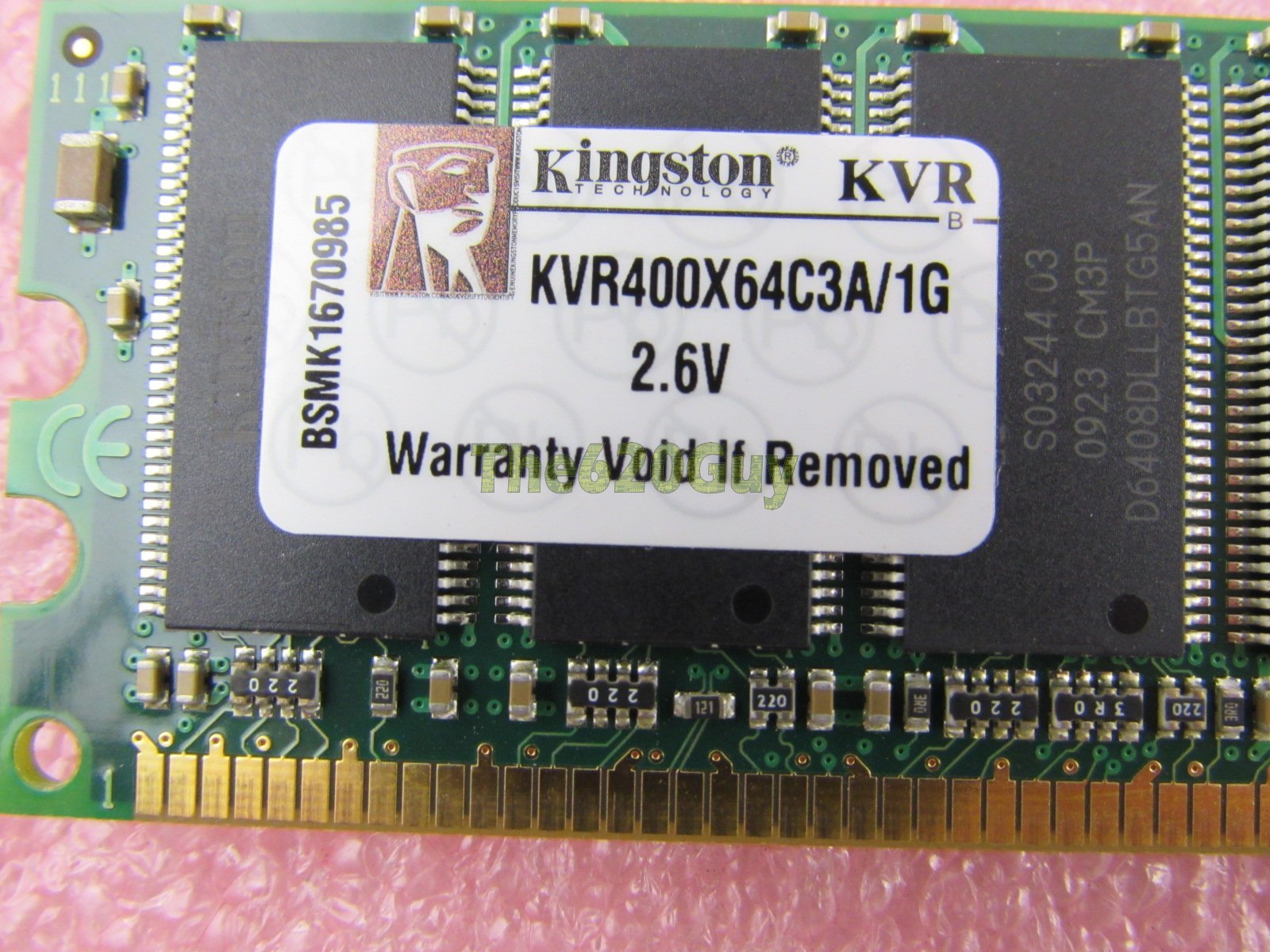 Kingston Valueram 1 Gb 400Mhz Pc3200 Ddr Dimm Desktop Memory (Kvr400X64C3A/1G)