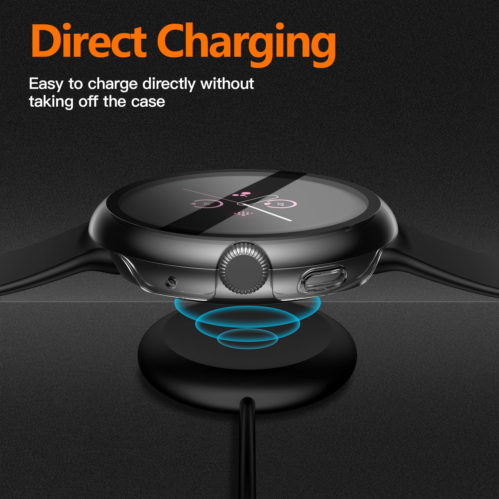 Misxi 2 Pack Hard Pc Case Compatible With Google Pixel Watch 3 (2024) 45Mm, Easy Installation Lightweight Ultra Thin Protective