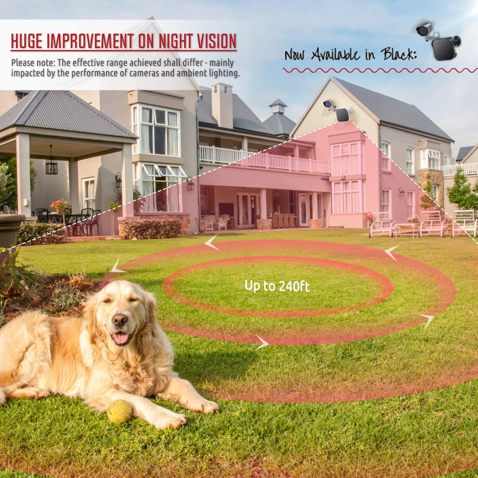 Tendelux Di20 Ir Illuminator | Long Range Infrared Flood Light For Security Camera (W/Power Adapter)