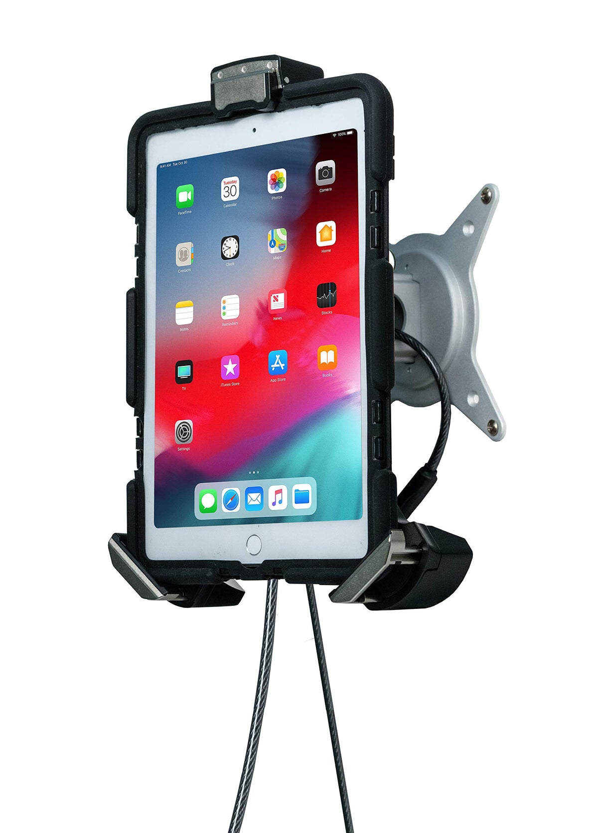 CTA Digital Tablet Grip Tri-Grip Security Clasp with Quick-Connect Vesa Mount for 7-13' Tablets/iPad 10.2' (7th/ 8th/ 9th Gen.), 12.9' iPad Pro, iPad Mini, iPad Gen. 6, Galaxy Tab S4 10.5” & More