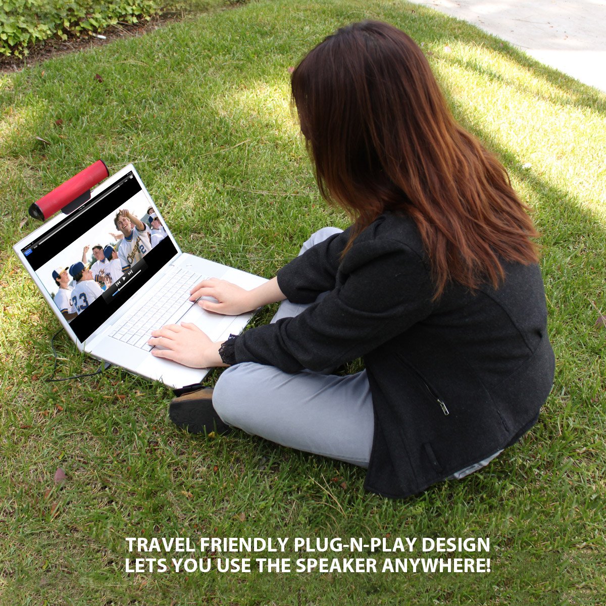 Gogroove Sonaverse Usb Speakers For Laptop Computer - Usb Powered Mini Sound Bar With Clip-On Portable External Speaker Design F