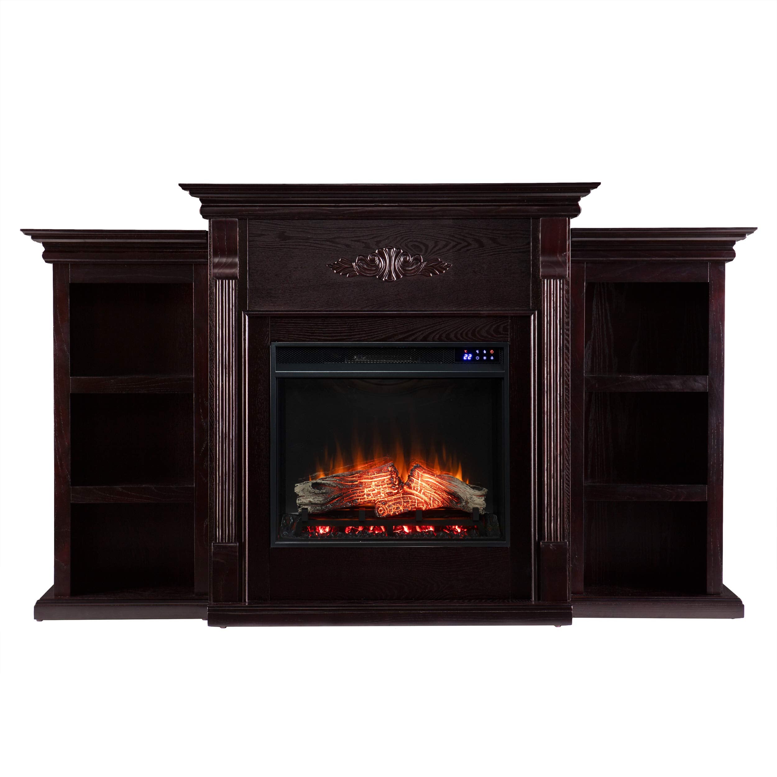 SEI Furniture Tennyson Fireplace, New Espresso