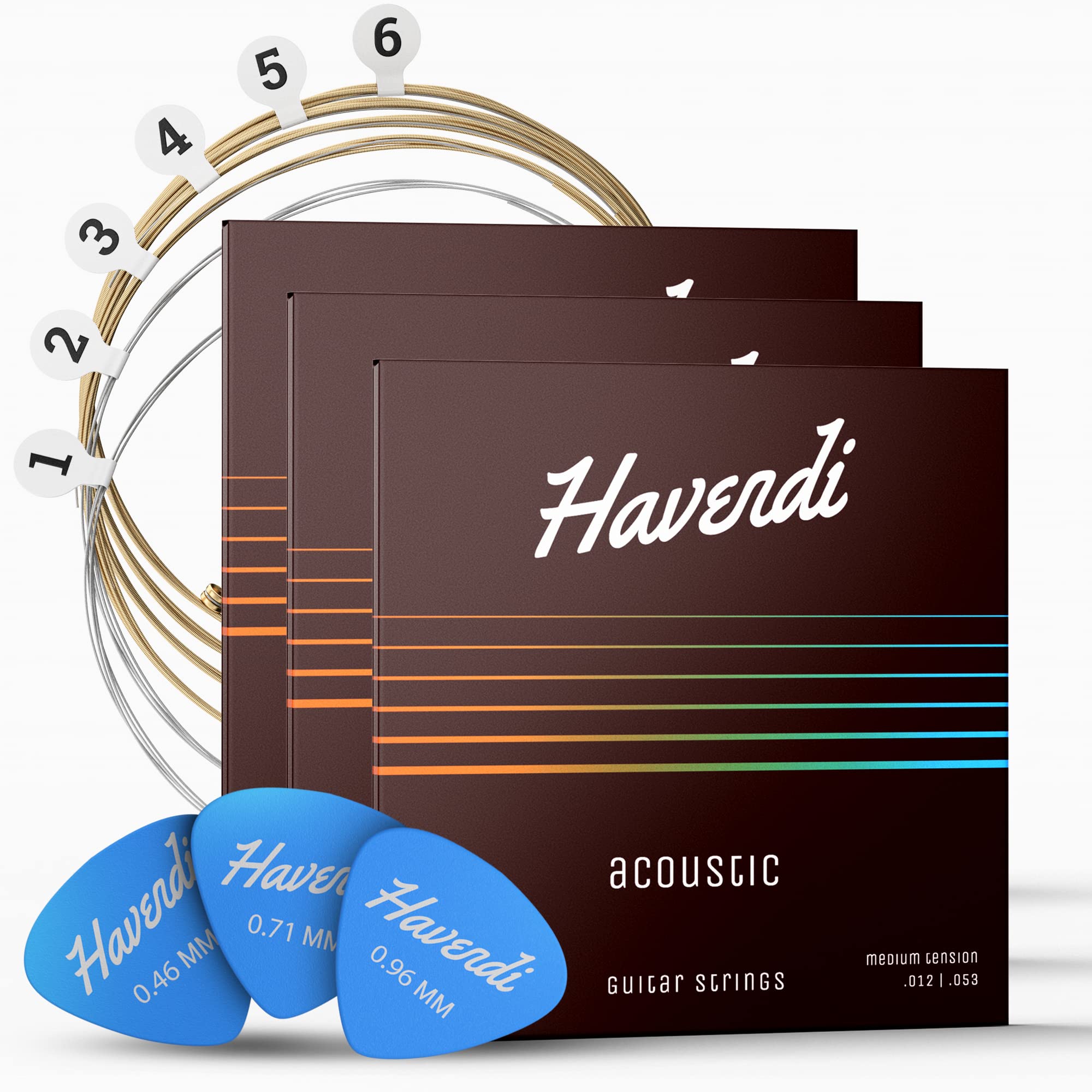Havendi Guitar Strings Acoustic Guitar   Brilliant Sound Quality Steel Strings For Acoustic Guitar Coated With Phosphor Bronze (