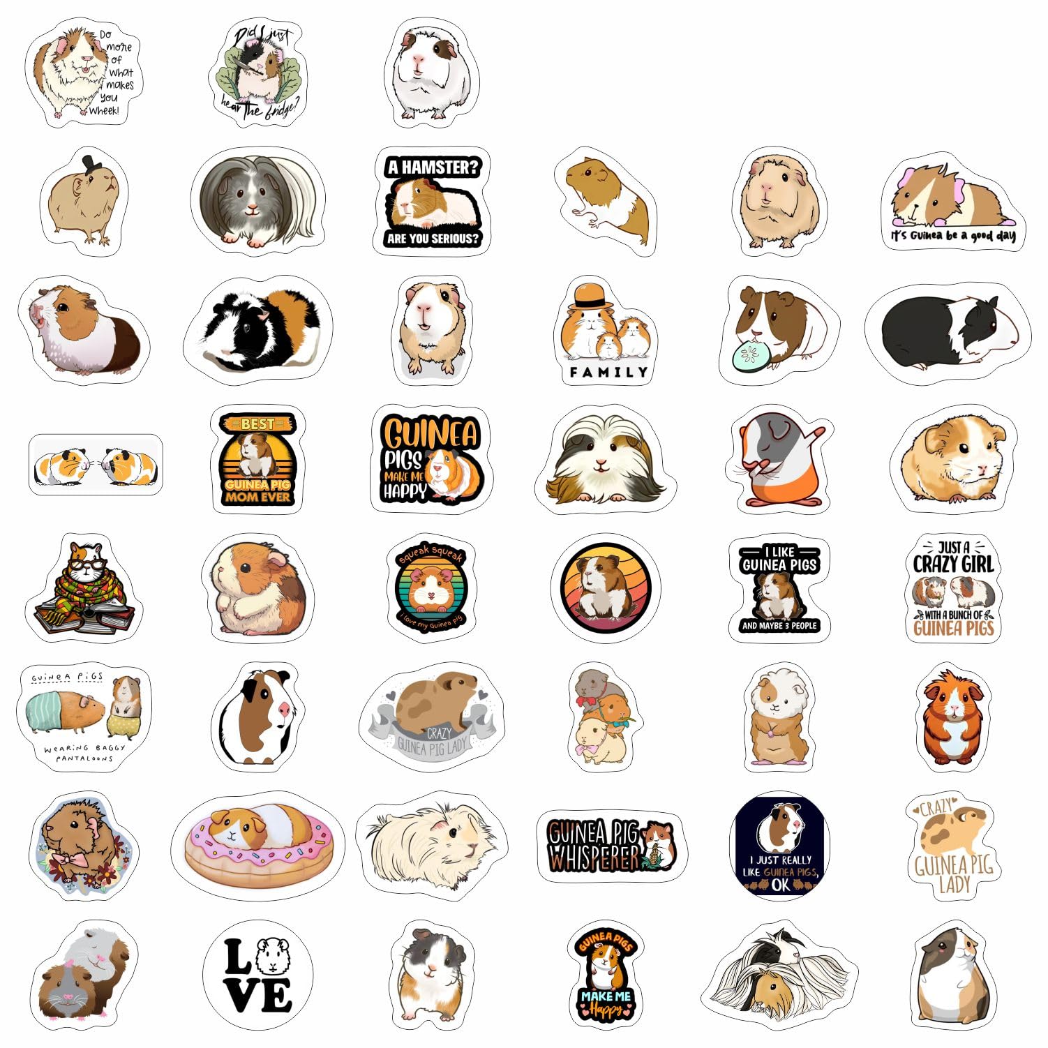 Guinea Pig Stickers   Guinea Pig Party Favors, Guinea Pig Birthday Decorations   Guinea Pig Stuff, Accessories, Gifts For Guinea