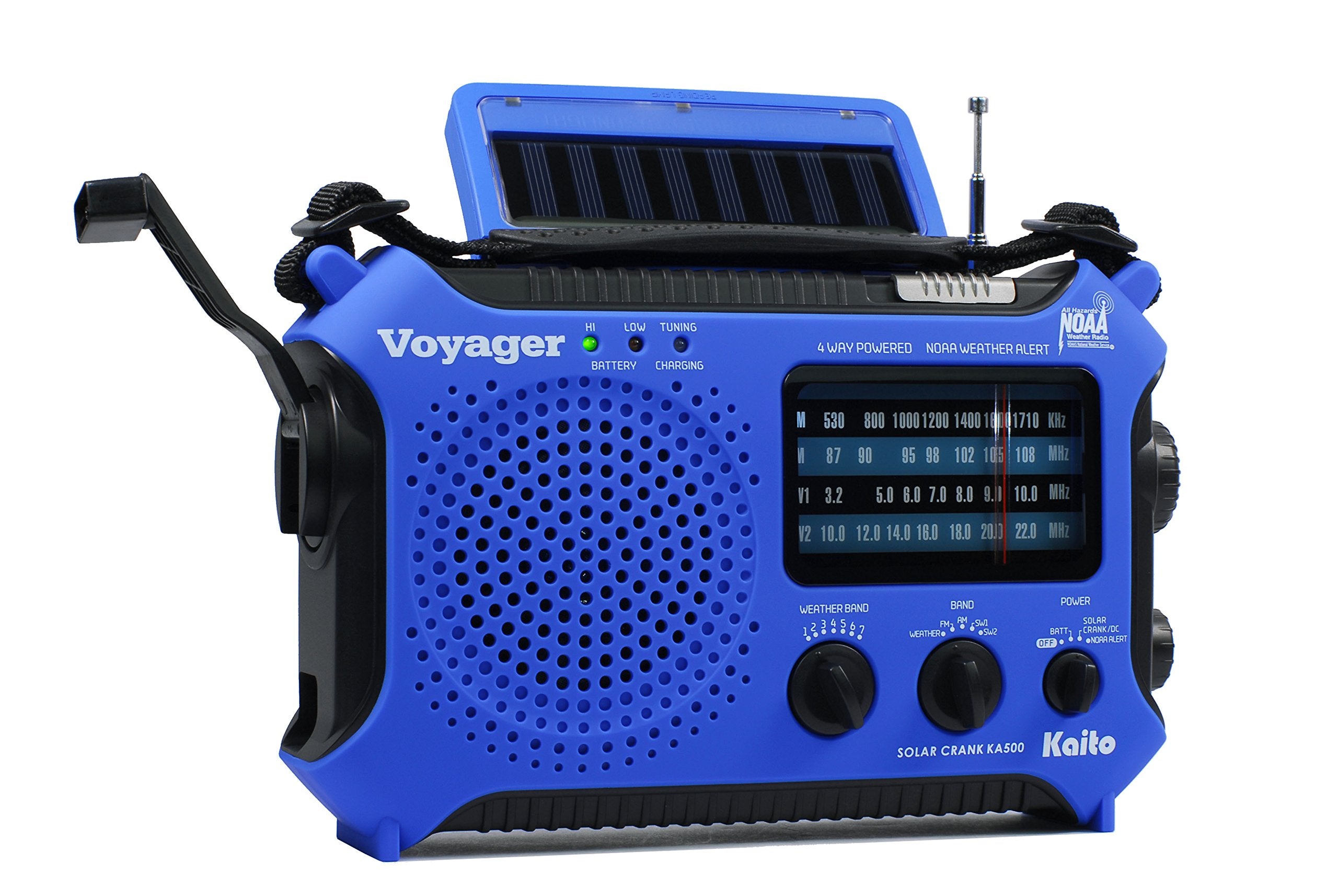 Kaito Ka500Bu 5 Way Powered Emergency Am/Fm/Sw Weather Alert Radio, Blue