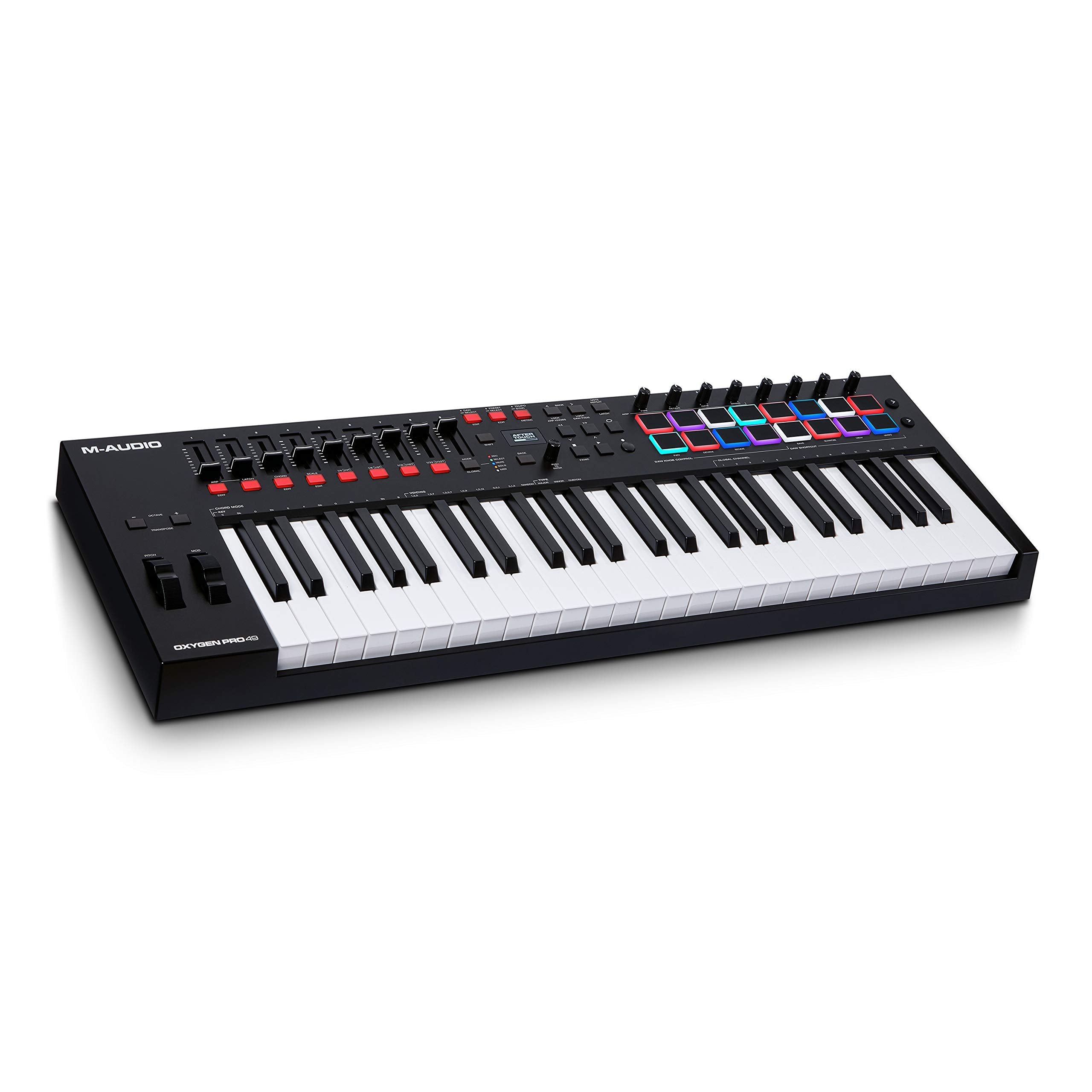 M Audio Oxygen Pro 49   49 Key Usb Midi Keyboard Controller With Beat Pads, Midi Assignable Knobs, Buttons & Faders And Software