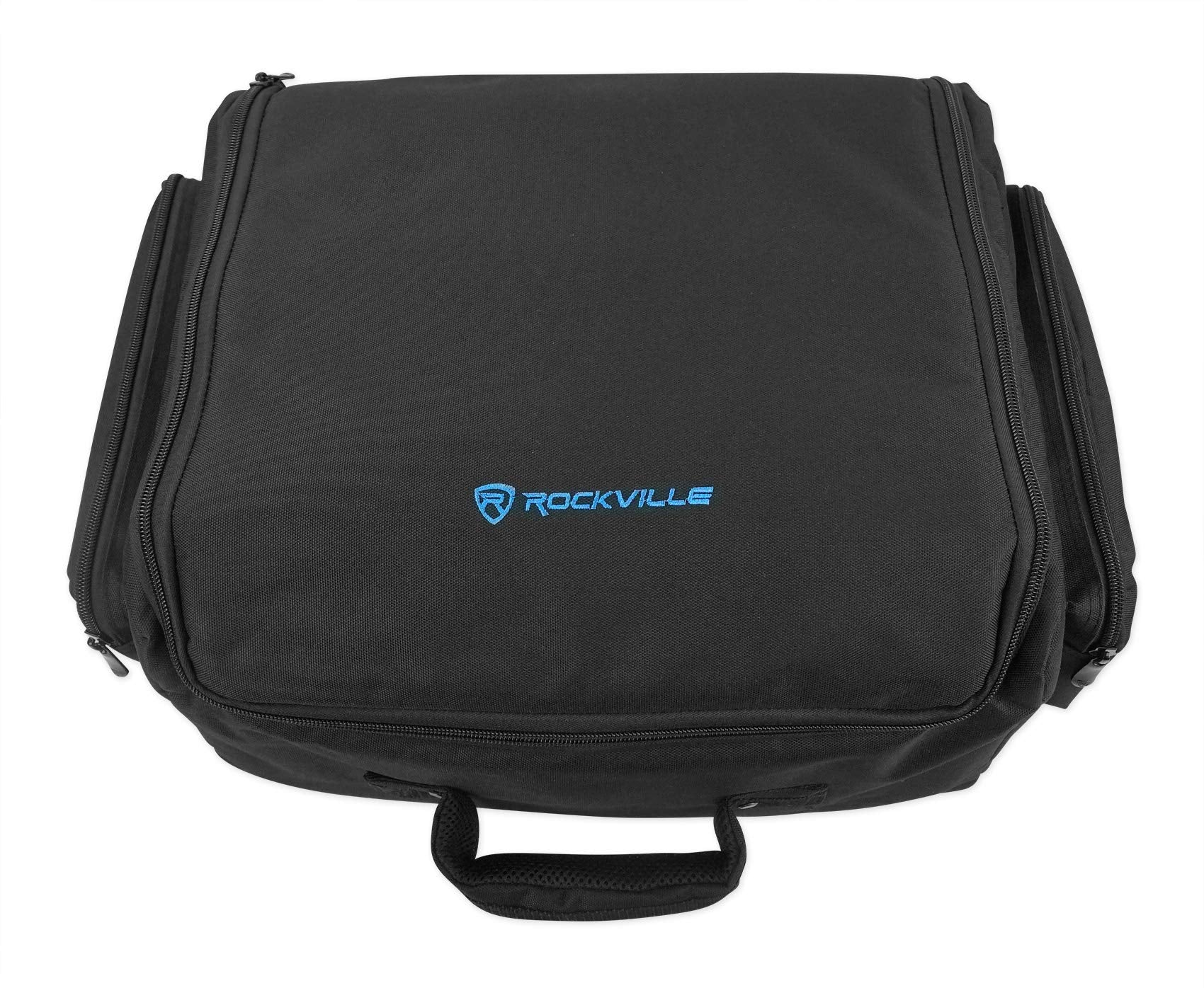 Rockville RLBP6 Padded Backpack for 6 Par Lights Bag with Dividers+Handle+Straps,Black