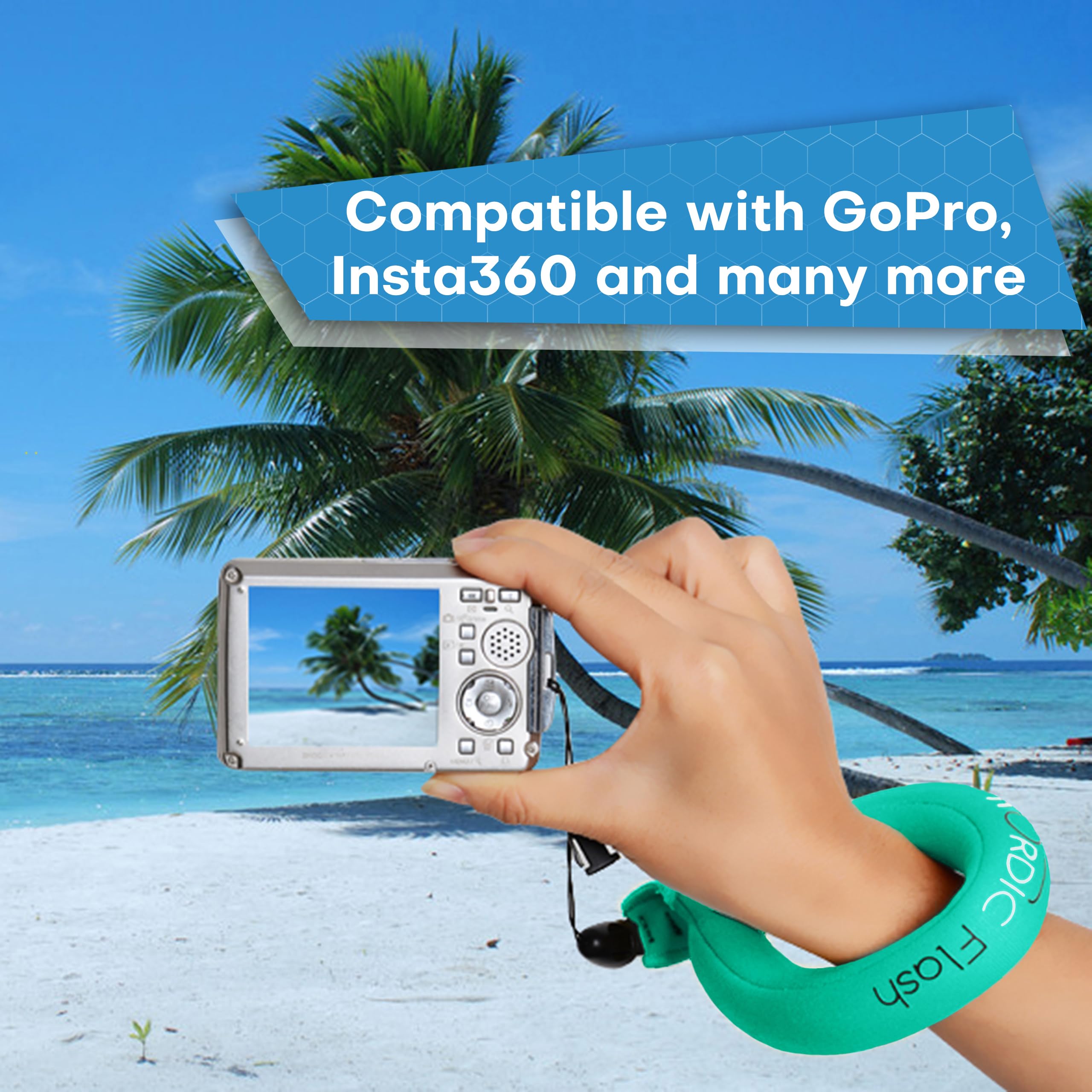 Waterproof Camera Float (2 Pack) Floating Strap For Gopro Hero12, Dji Action 4, Insta360 Ace Pro, Olympus Tough Tg 6, & Many Mor