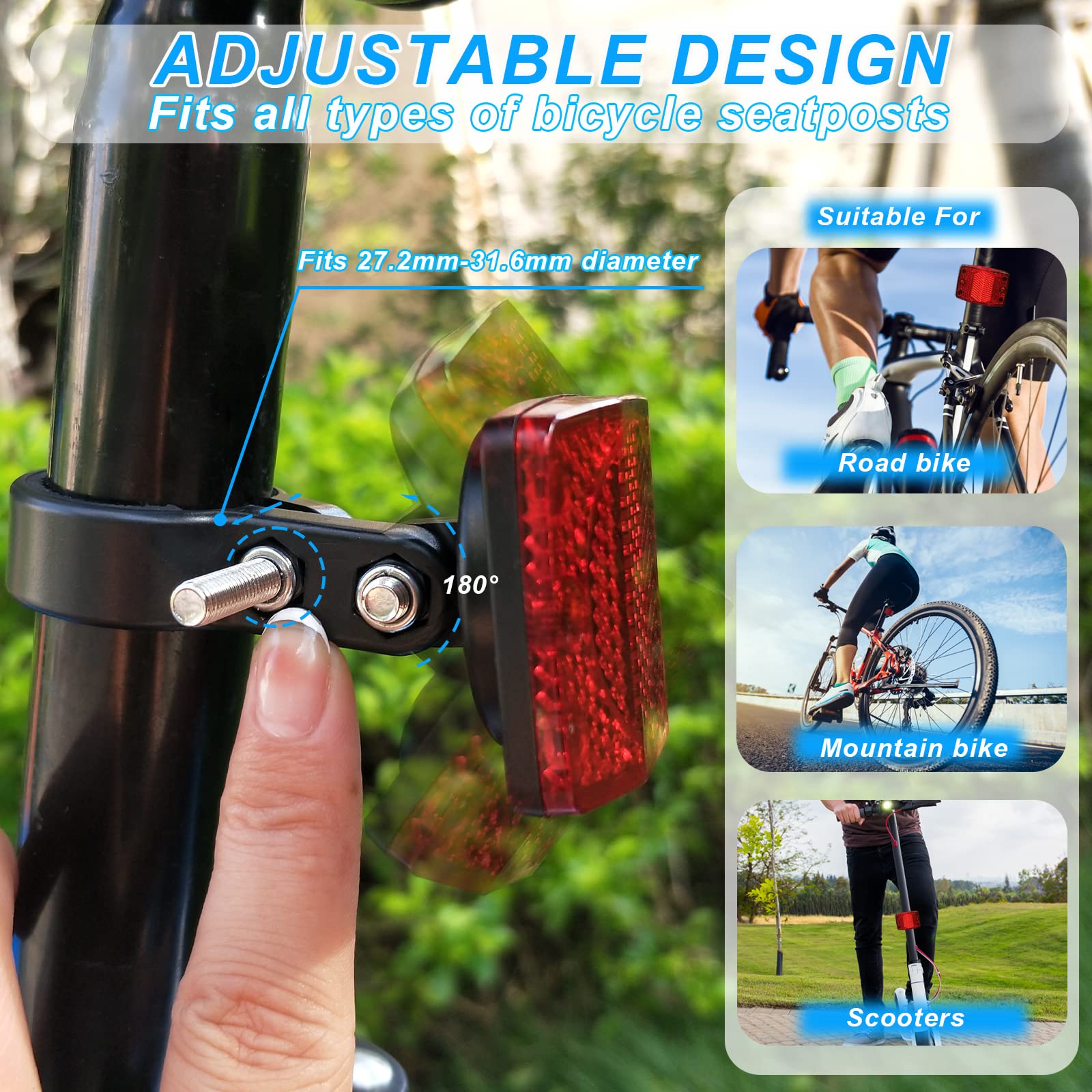 Perfipro Airtag Bike Mount, Hidden Bike Gps Tracker Case For Apple Airtag, Airtag Bike Seatpost Reflector Mounts, Anti Theft Air