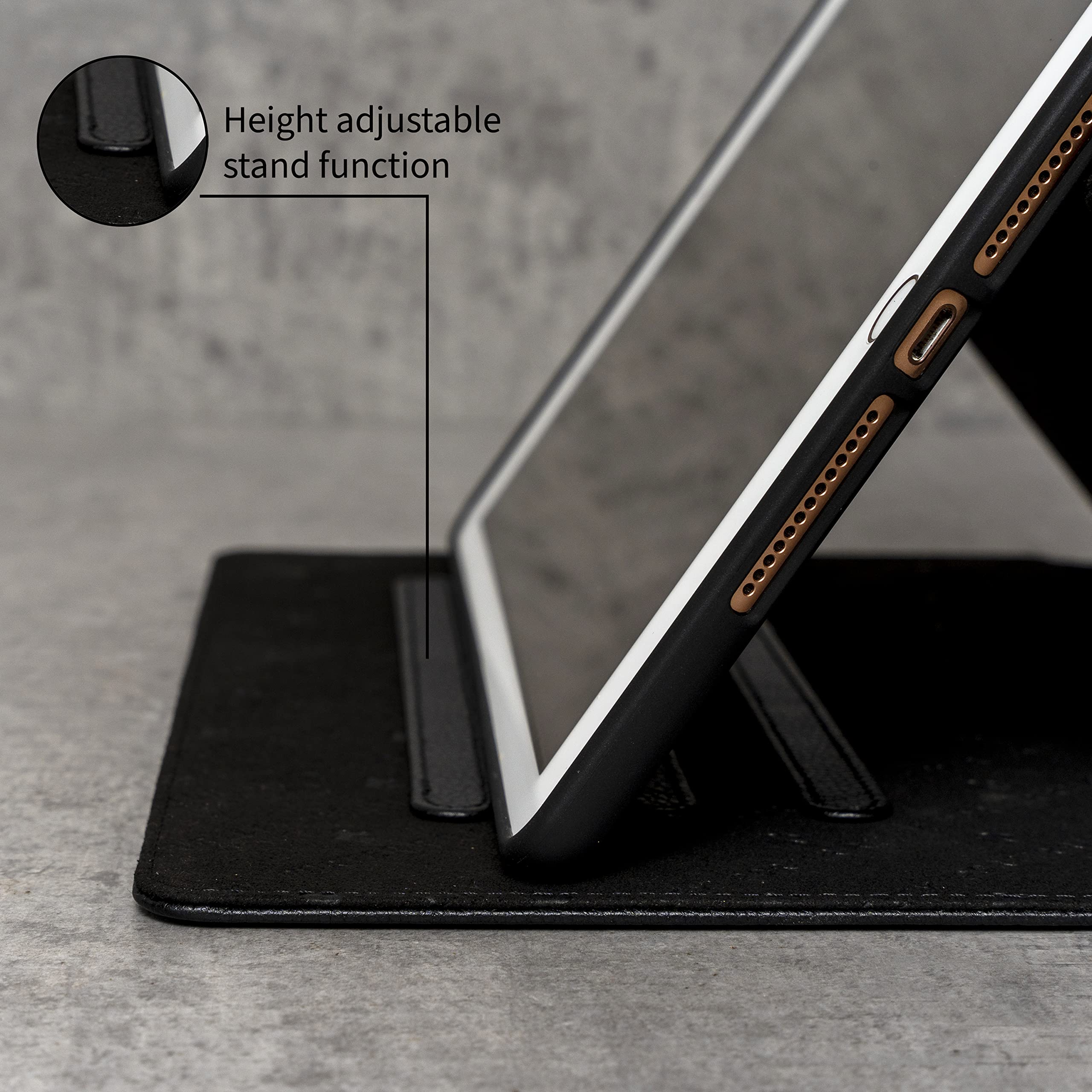 Porter Riley   Leather Case For Ipad 10Th Generation (10.9') 2022 Model. Premium Genuine Leather Stand/Cover/Flip Case (Pure Black)