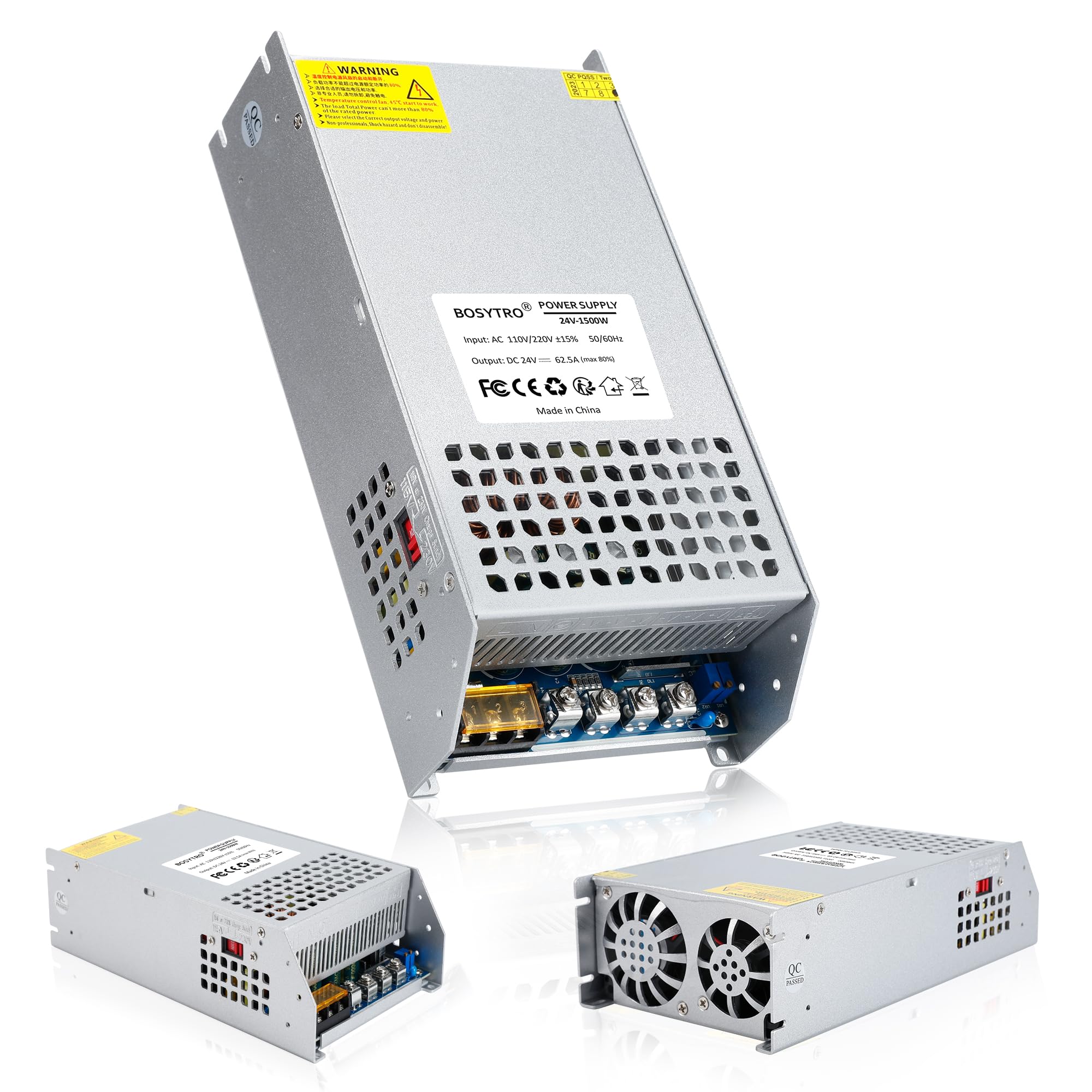 Bosytro 24V 62.5A 1500W Dc Switching Power Supply Adapter Psu Ac 110V / 220V Dc 24V Transformer Adapter, For 3D Printer,Dc Motor