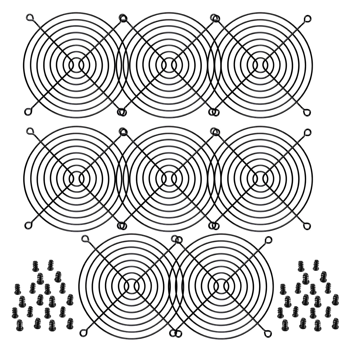 Black Fan Finger Grill 120Mm 8 Pack