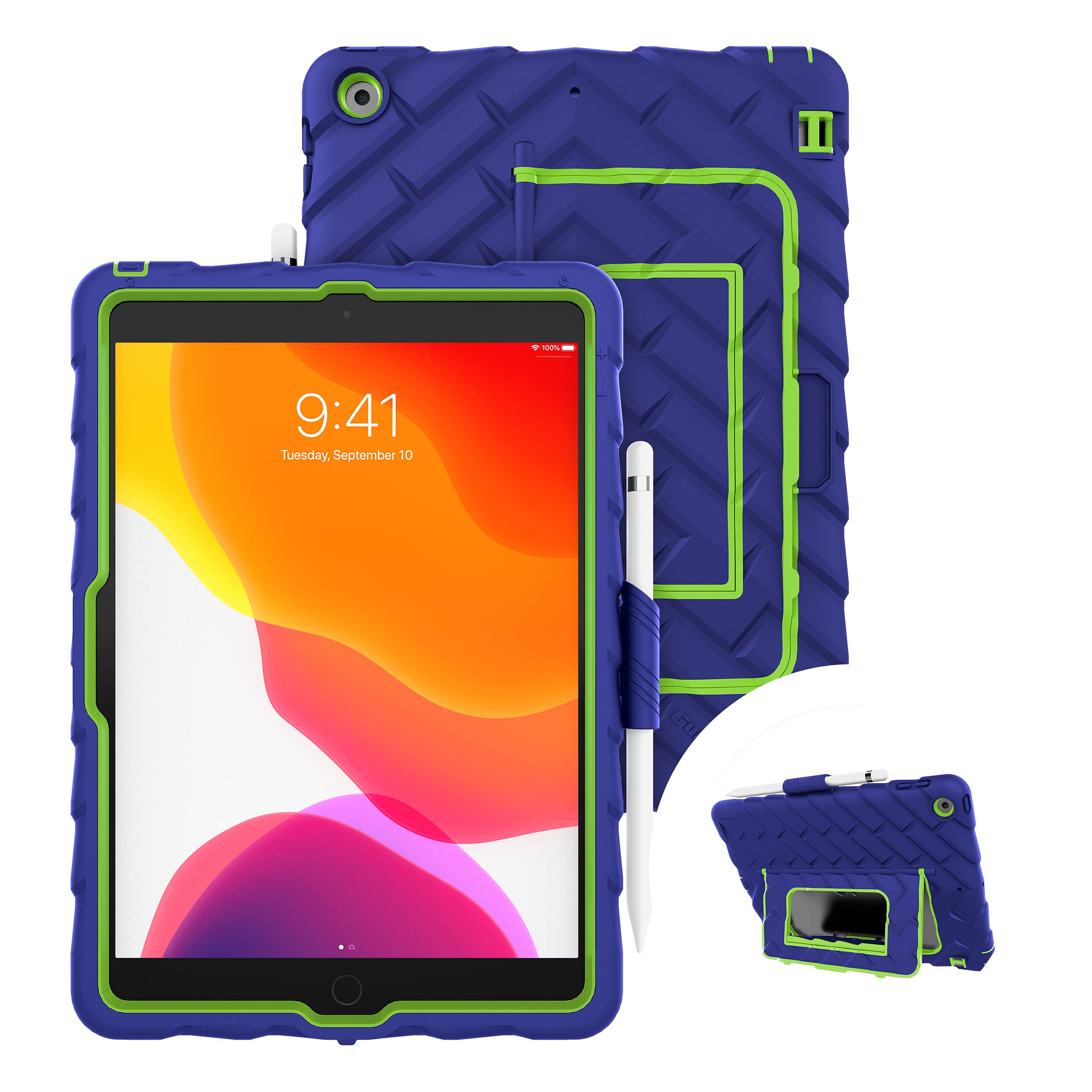Gumdrop Hideaway Case Fits Apple Ipad 9Th | 8Th | 7Th Gen (10.2 Inch) Designed For K 12 Students Teachers And Classrooms�Drop Tested Rugged Shockproof Bumpers For Reliable Device Protection�Blue/Green