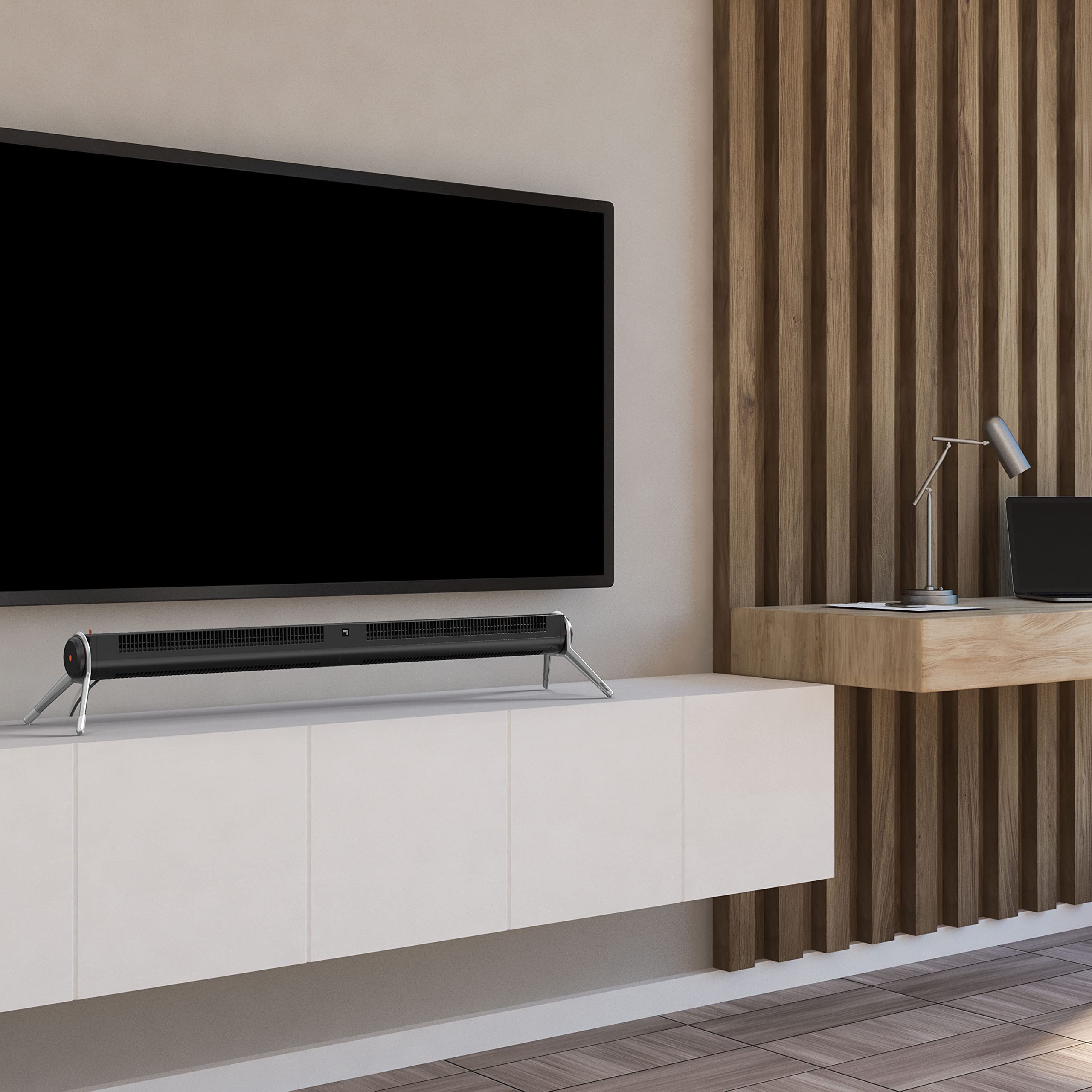 Sharper Image 47-Inch AXIS Airbar Tower Fan with Remote Control, Black - Quiet, Stylish Cooling for Home or Office