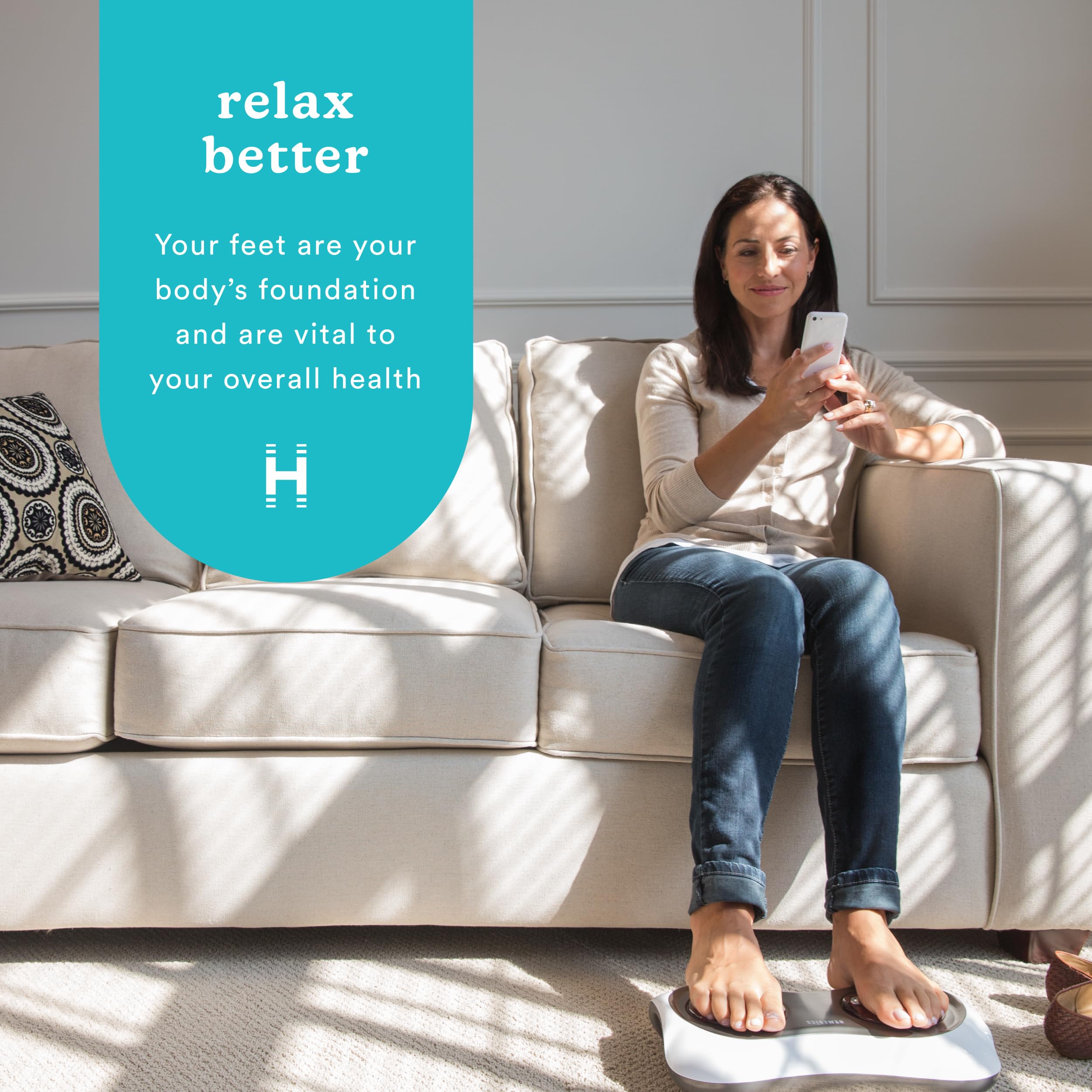 Homedics Deluxe Shiatsu Foot Massager With Heat - Therapeutic Kneading & Rolling Foot Massager Machine, 4 Rotational Heads With