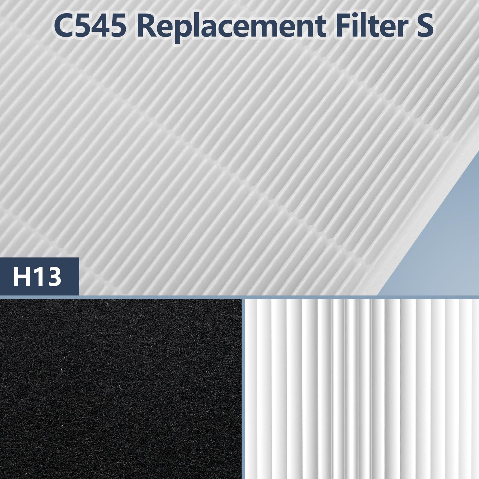 C545 Hepa Replacement Filter S For Winix C545 Air Purifier, Replace Part 1712 0096 00 And 2522 0058 00,2 Pack True Hepa Filter +