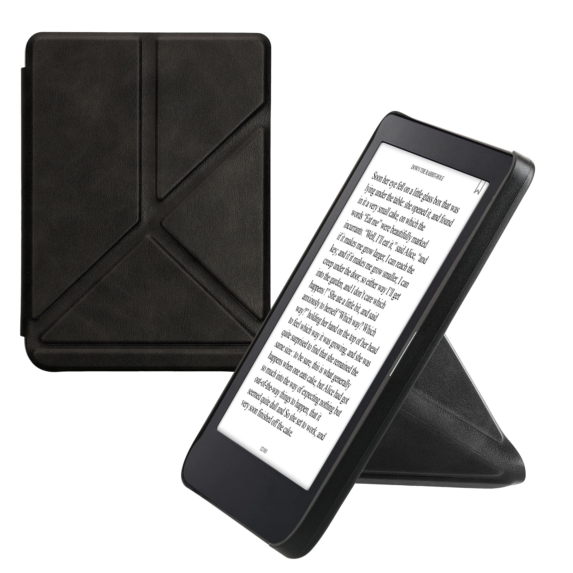 Kwmobile Origami Case Compatible With Kobo Clara 2E / Tolino Shine 4 Case   Slim Pu Leather Cover With Stand   Anthracite