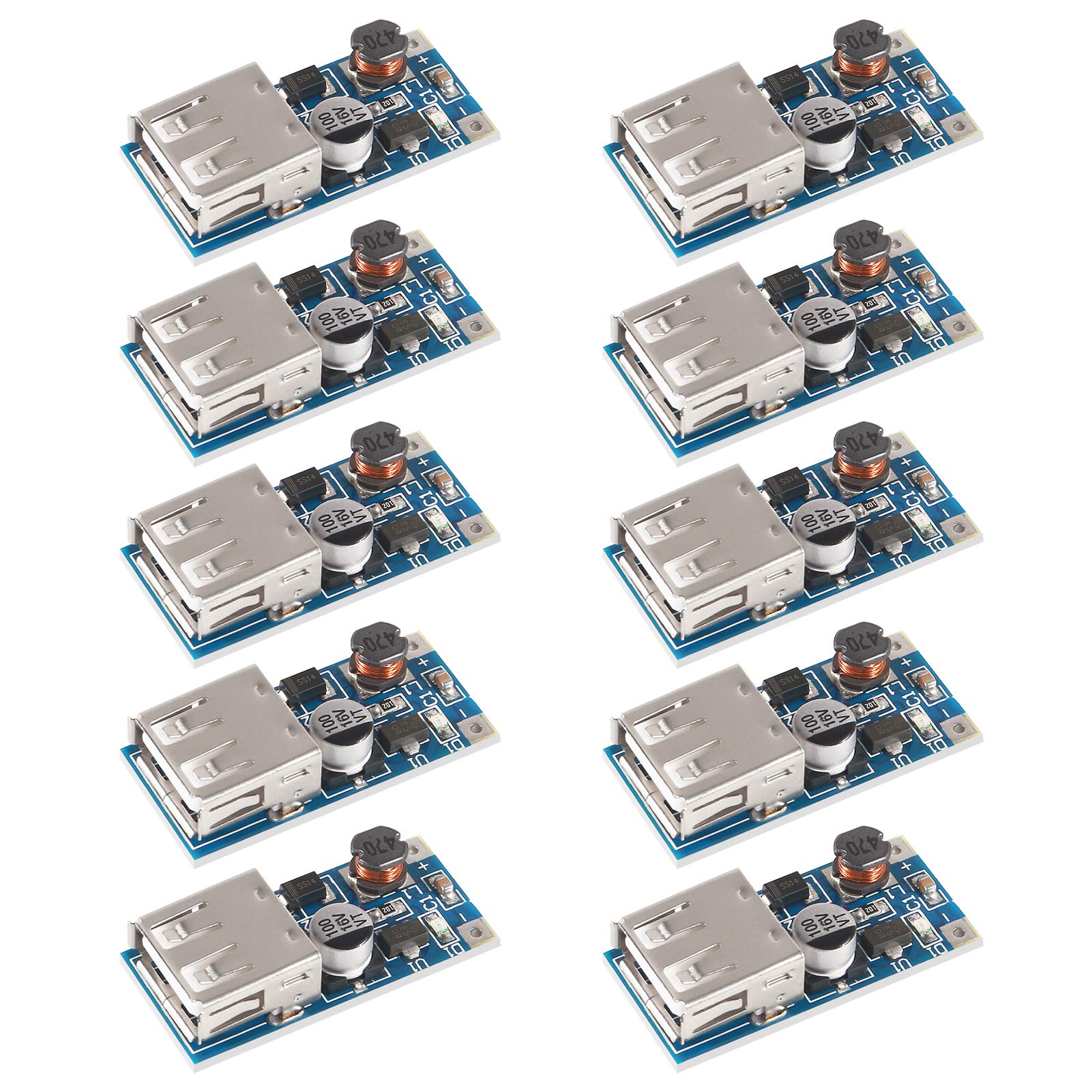 Aitrip 10 Pcs Pfm Control Dc Dc Converter Step Up Boost Module 600Ma Usb Charger 0.9V 5V To 5V Power Supply Module